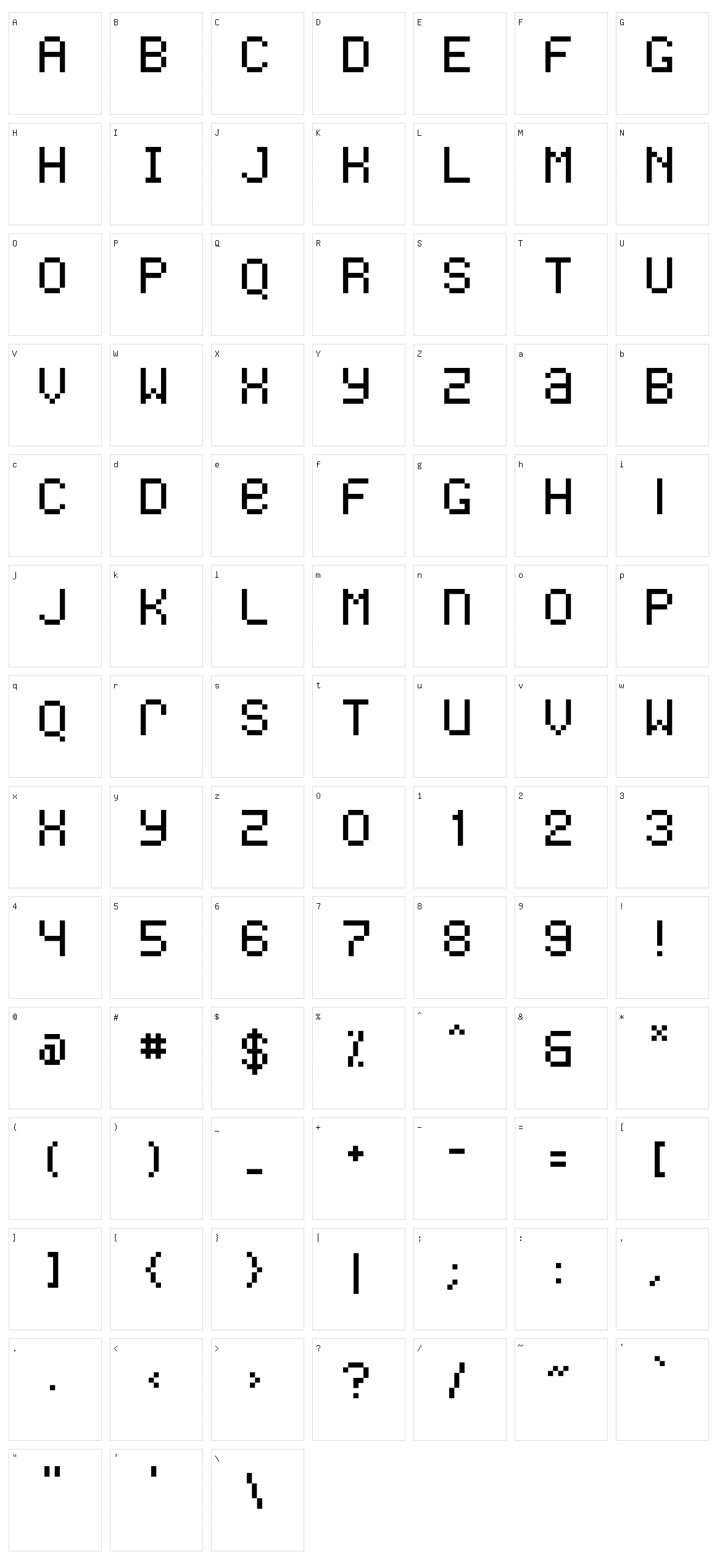 Freon Character Set