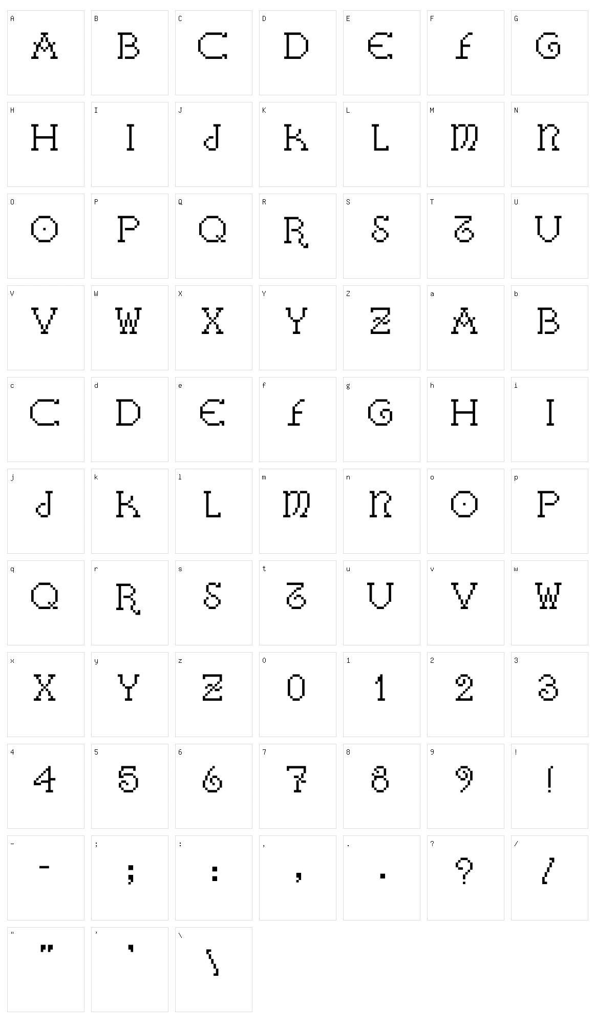 Gallaecia Pixeleira Character Set