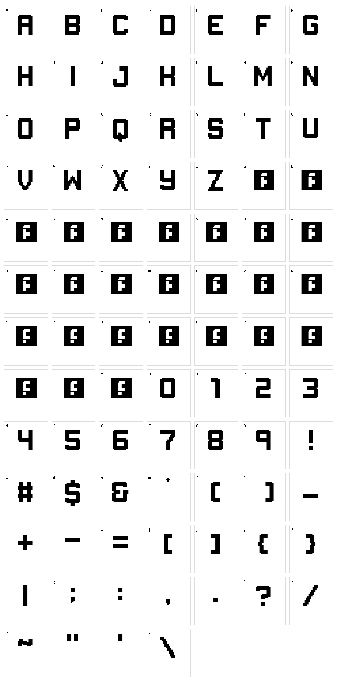 Gameplay 1987 Character Set