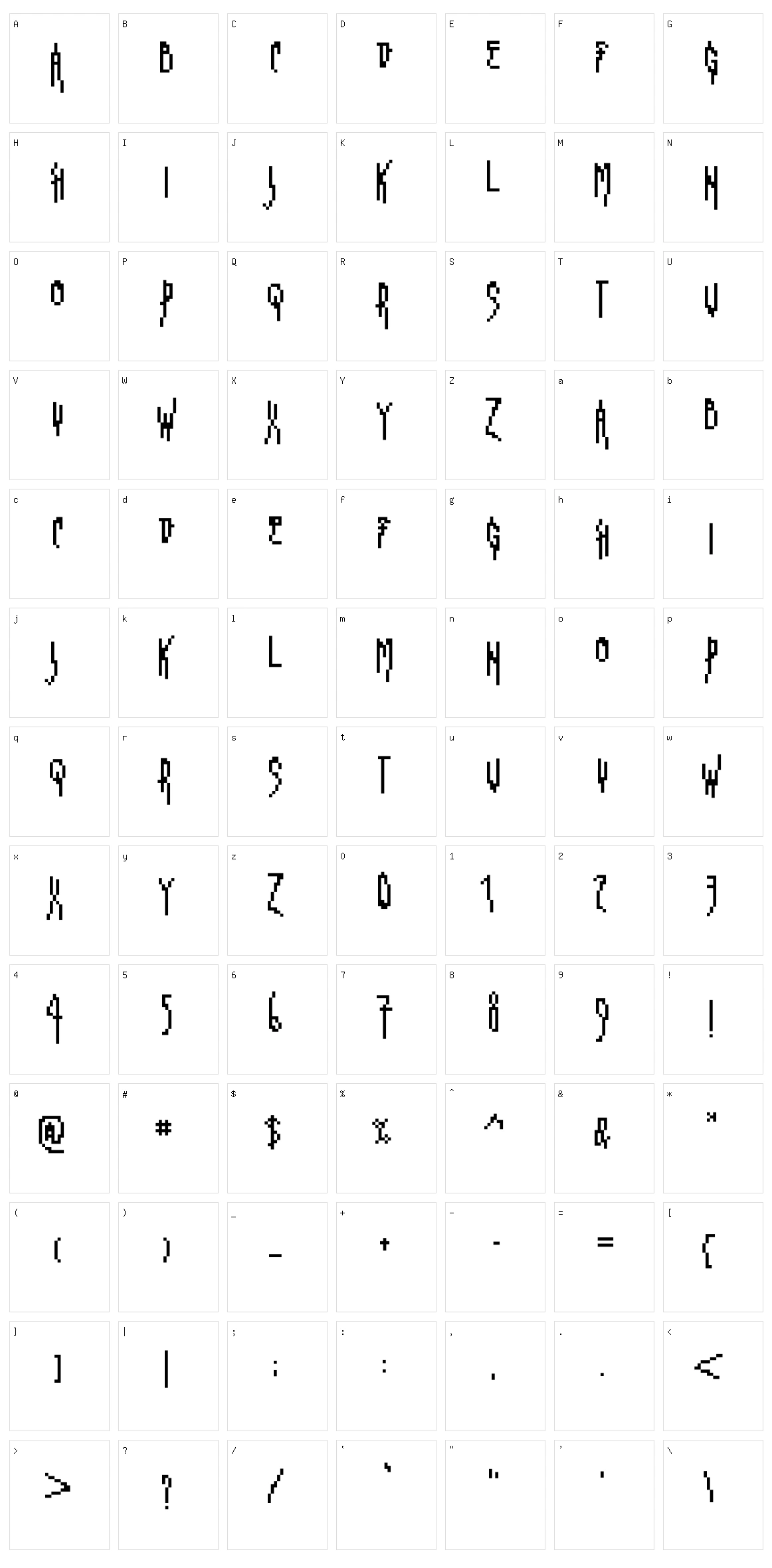 GhastlyPixe Character Set