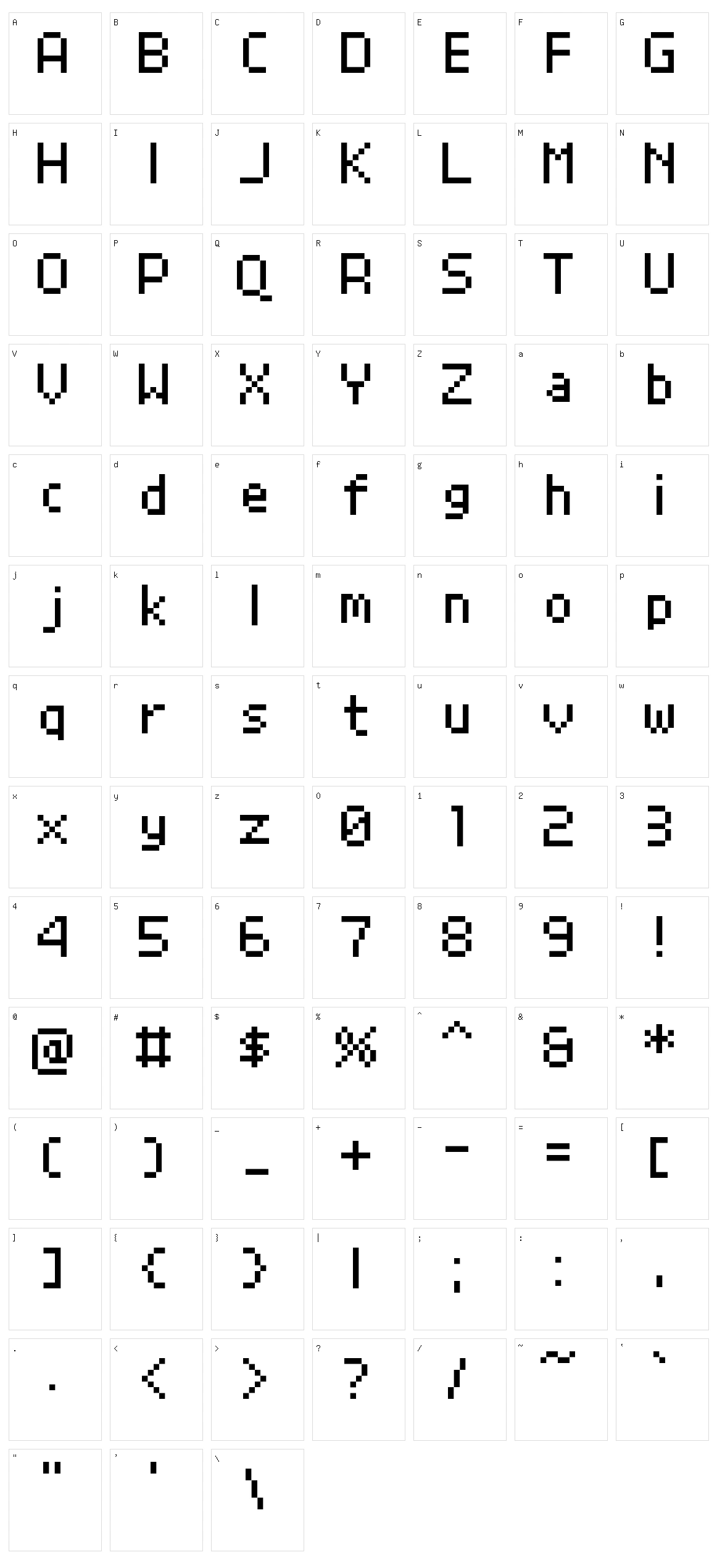 Grand9K Pixel Character Set