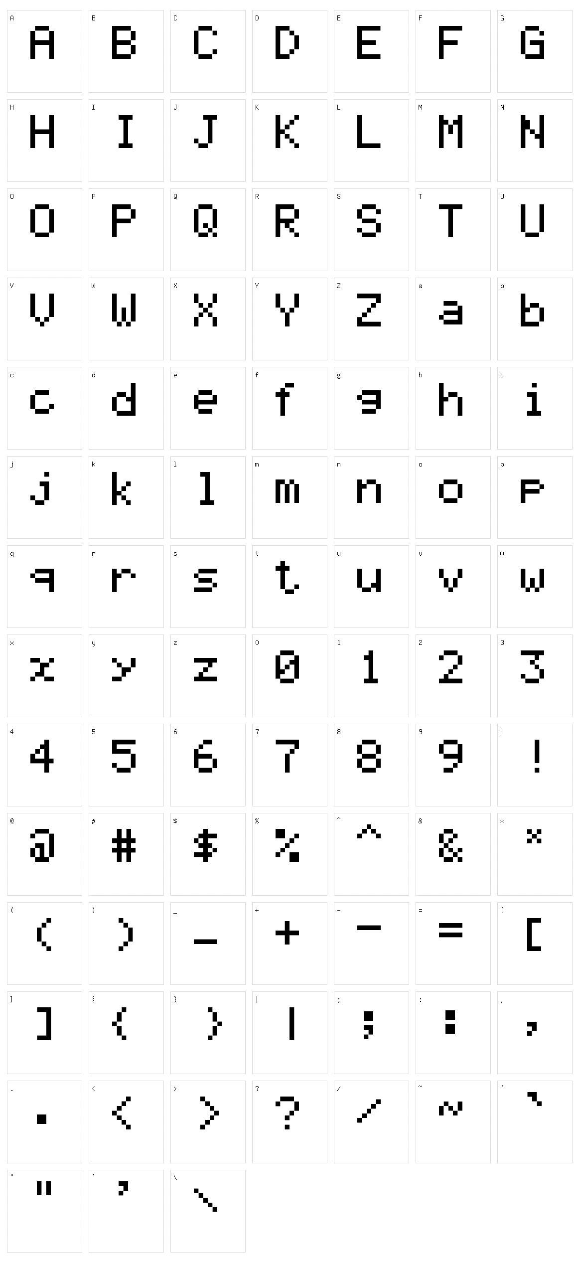 Graph 35+ pix Character Set