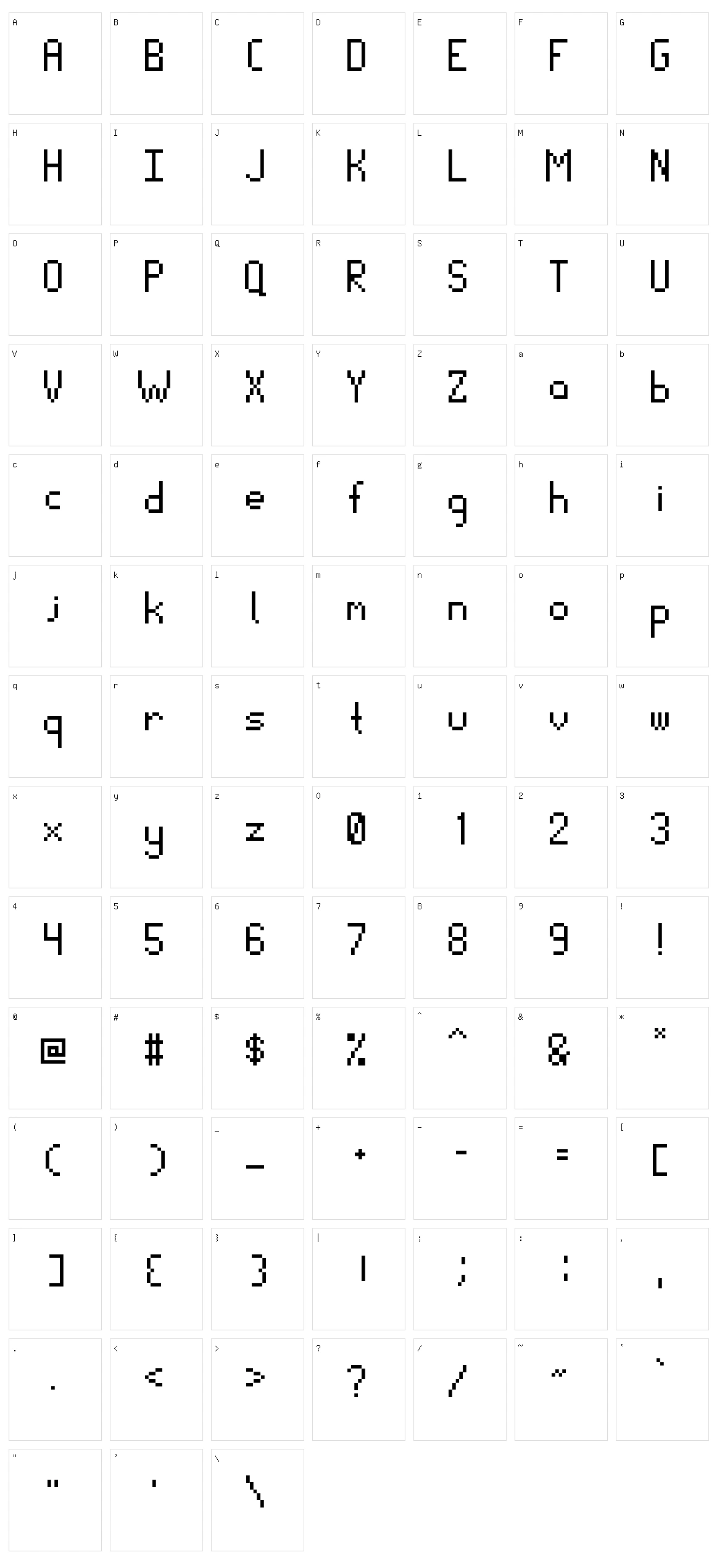 Grestin Character Set