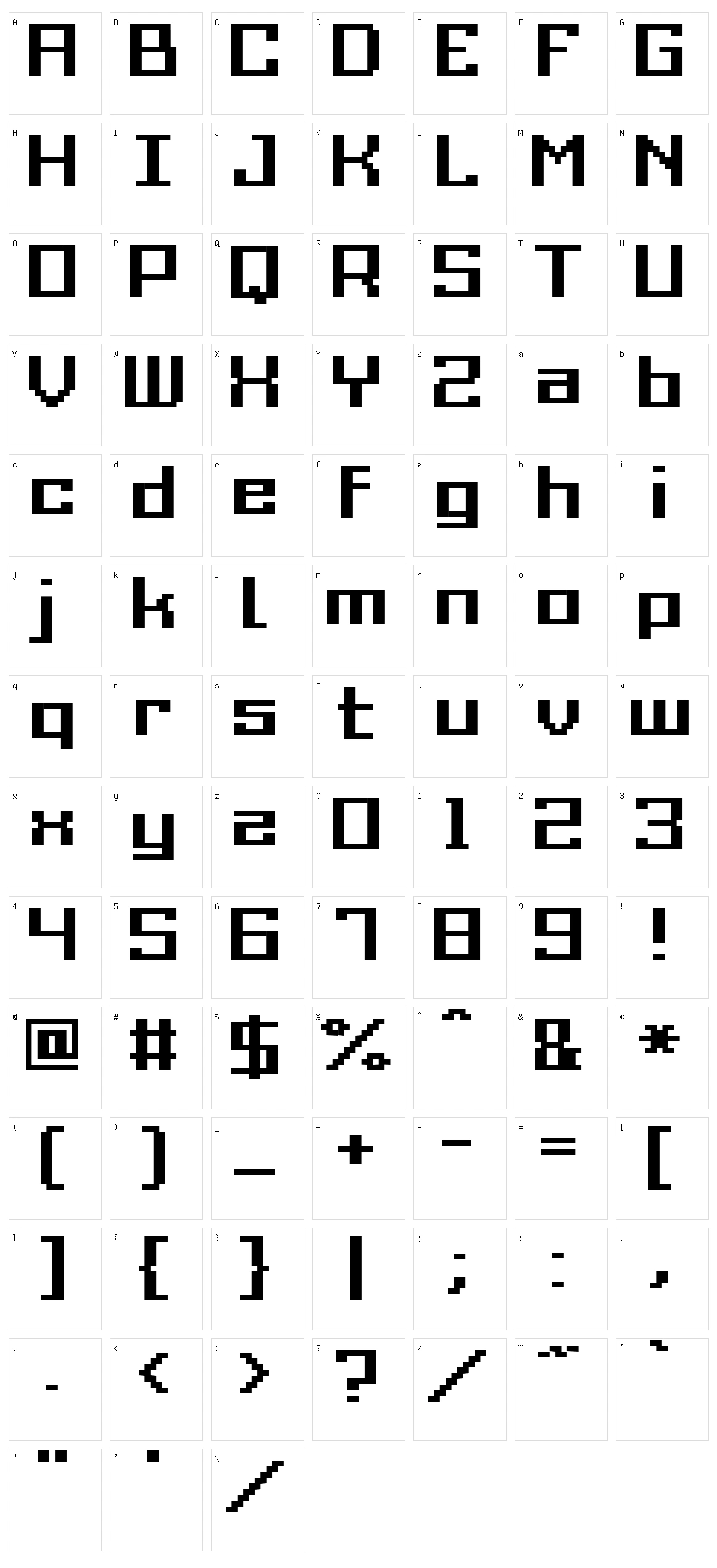Grixel Acme 9 Character Set