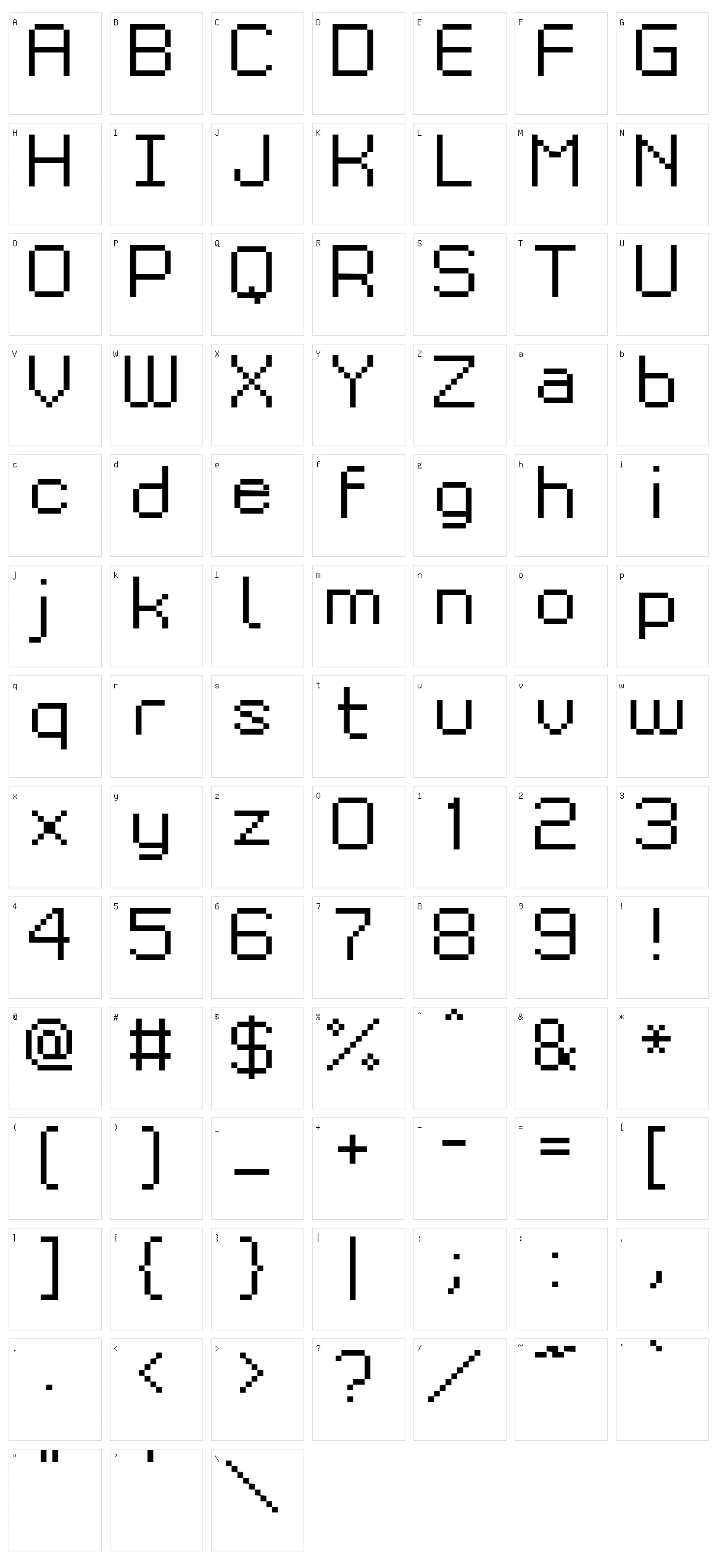 Grixel Kyrou 9 Character Set