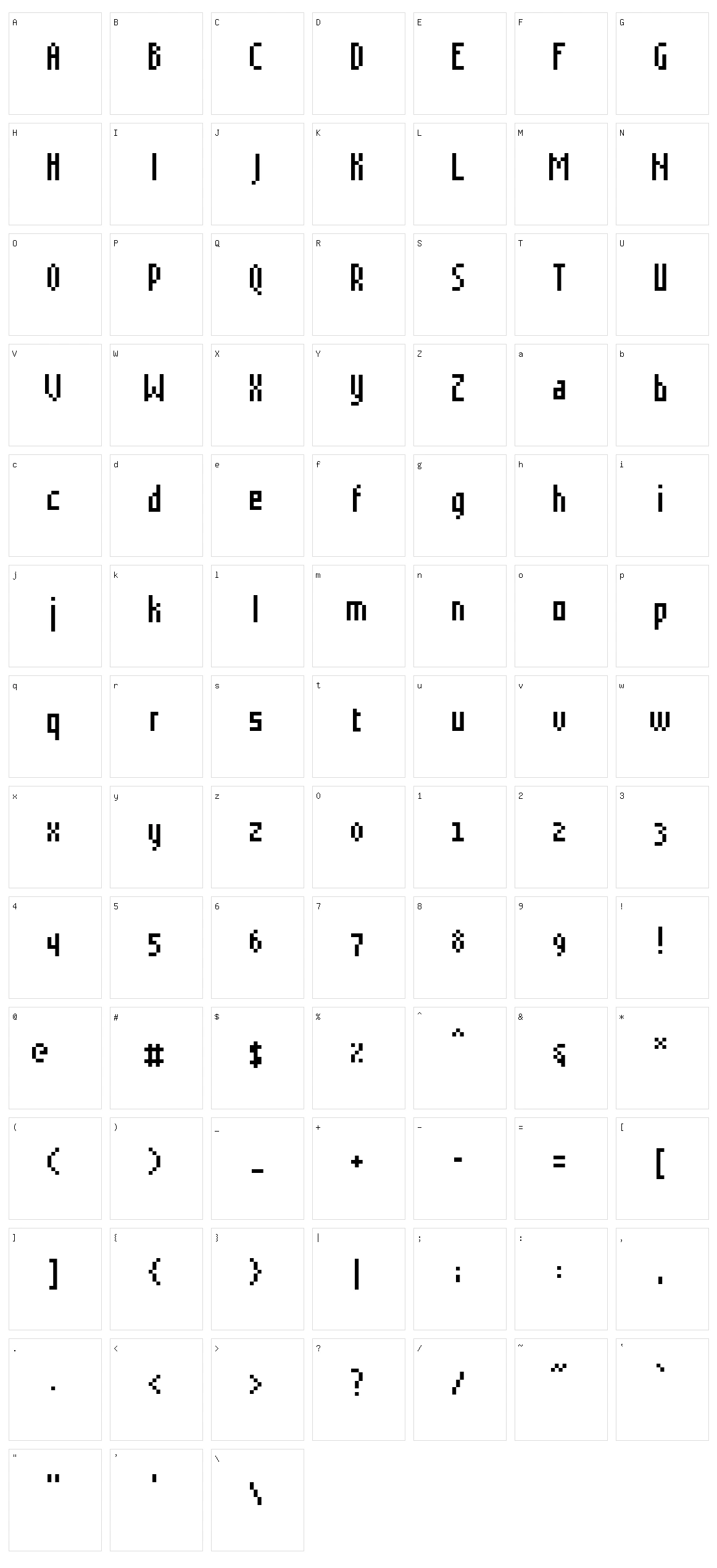 Grudblitter Character Set