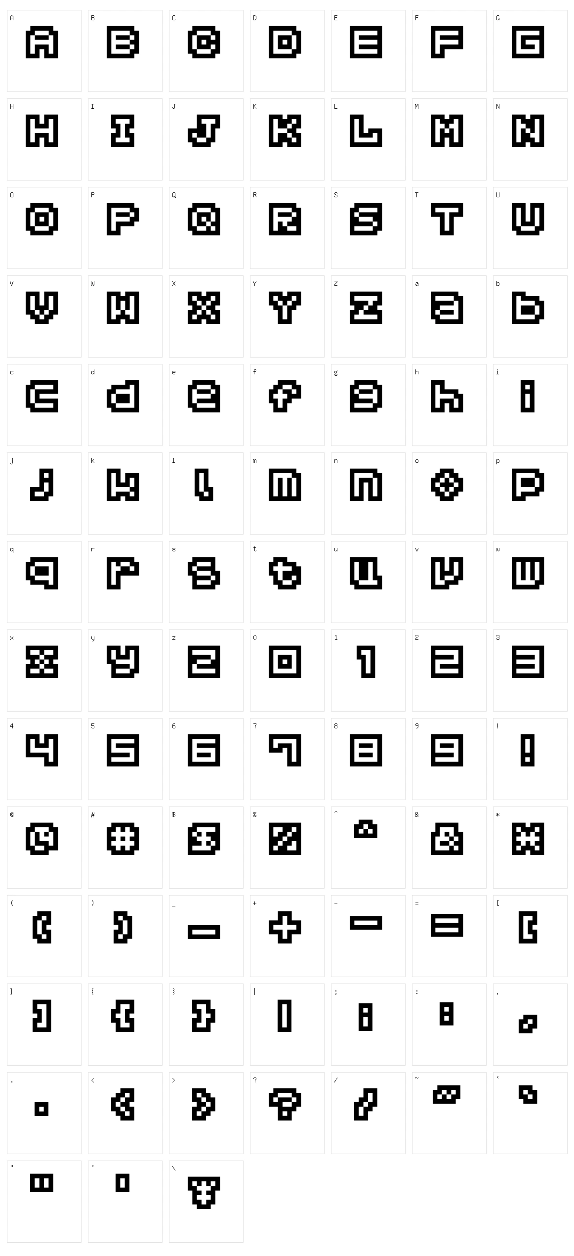 Hachicro Character Set