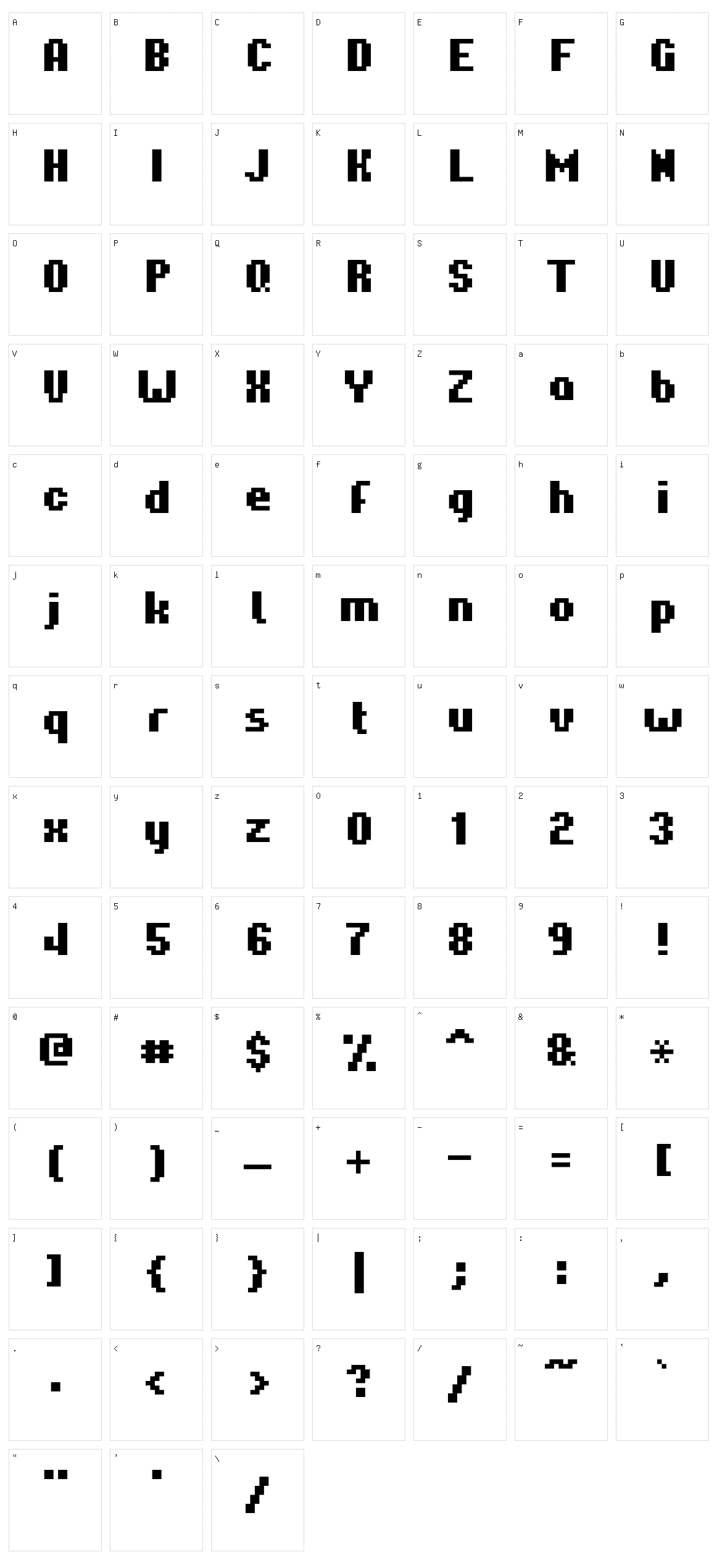 Hardpixel Character Set