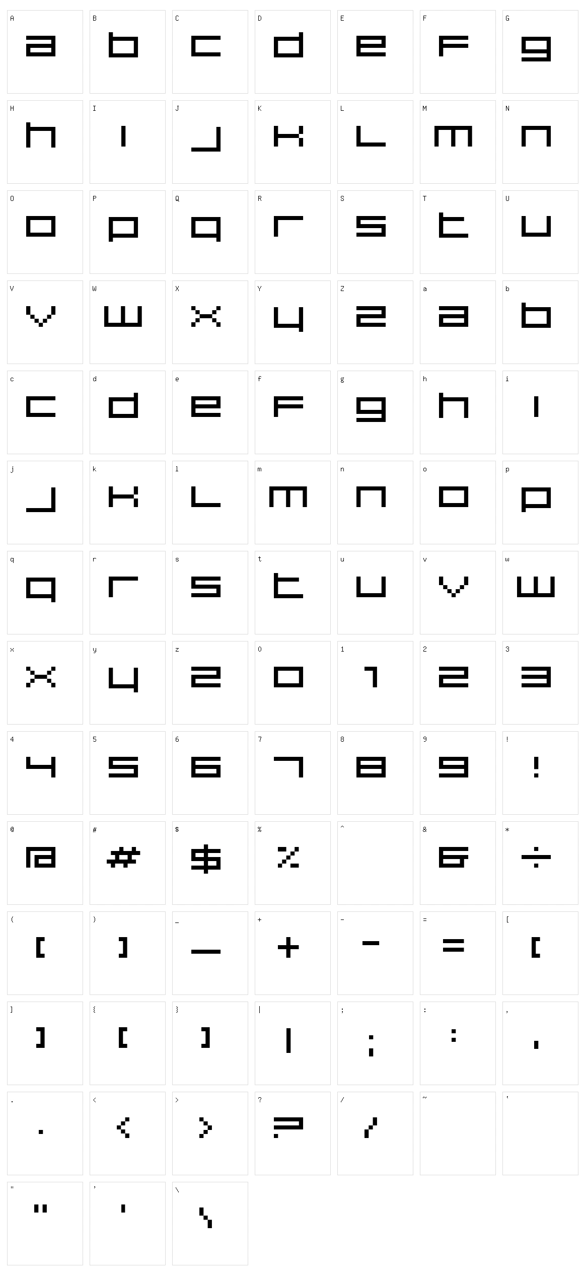 Hiscore Character Set