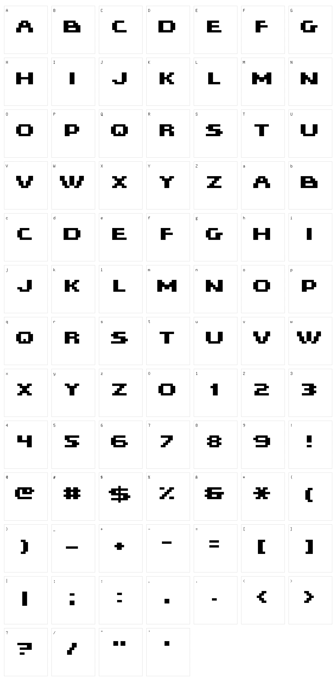 Hiskyflipper Character Set