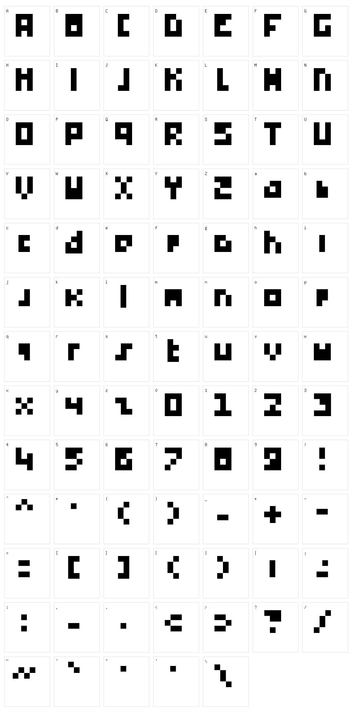 Ikkle 4 Character Set