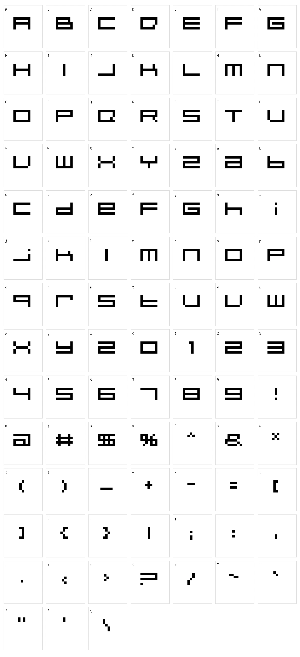 Indieutka Pixel8 Character Set