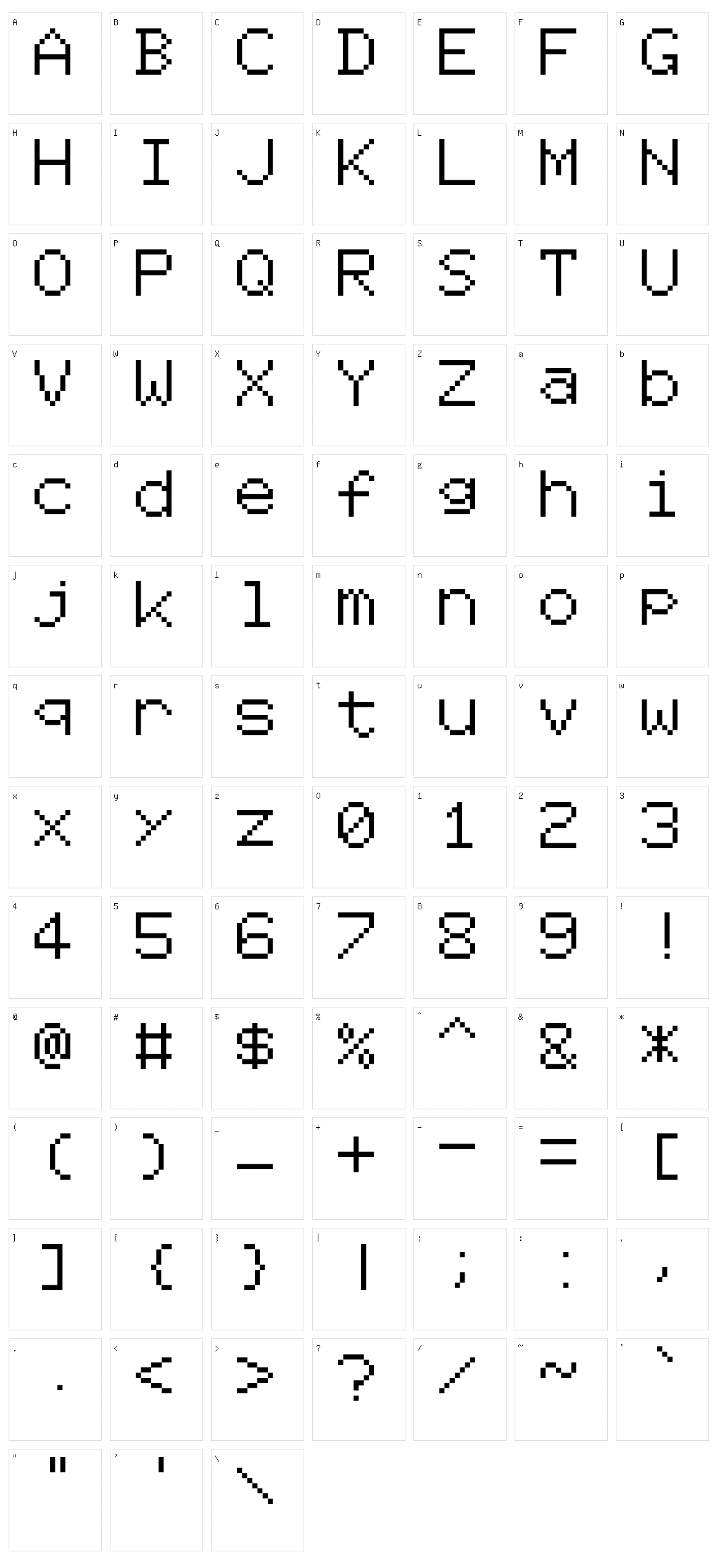 Ingsat TST CRD Character Set