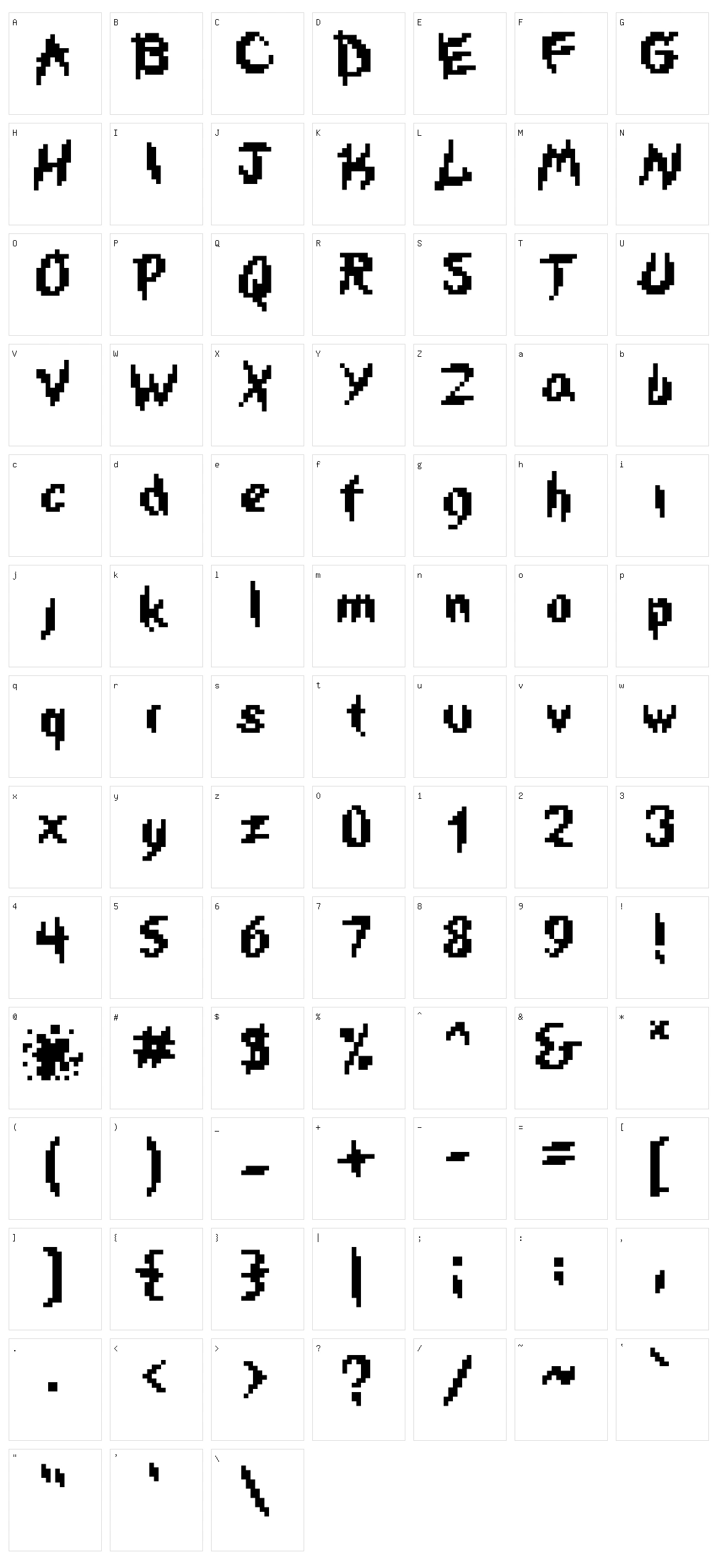 IsWasted Character Set