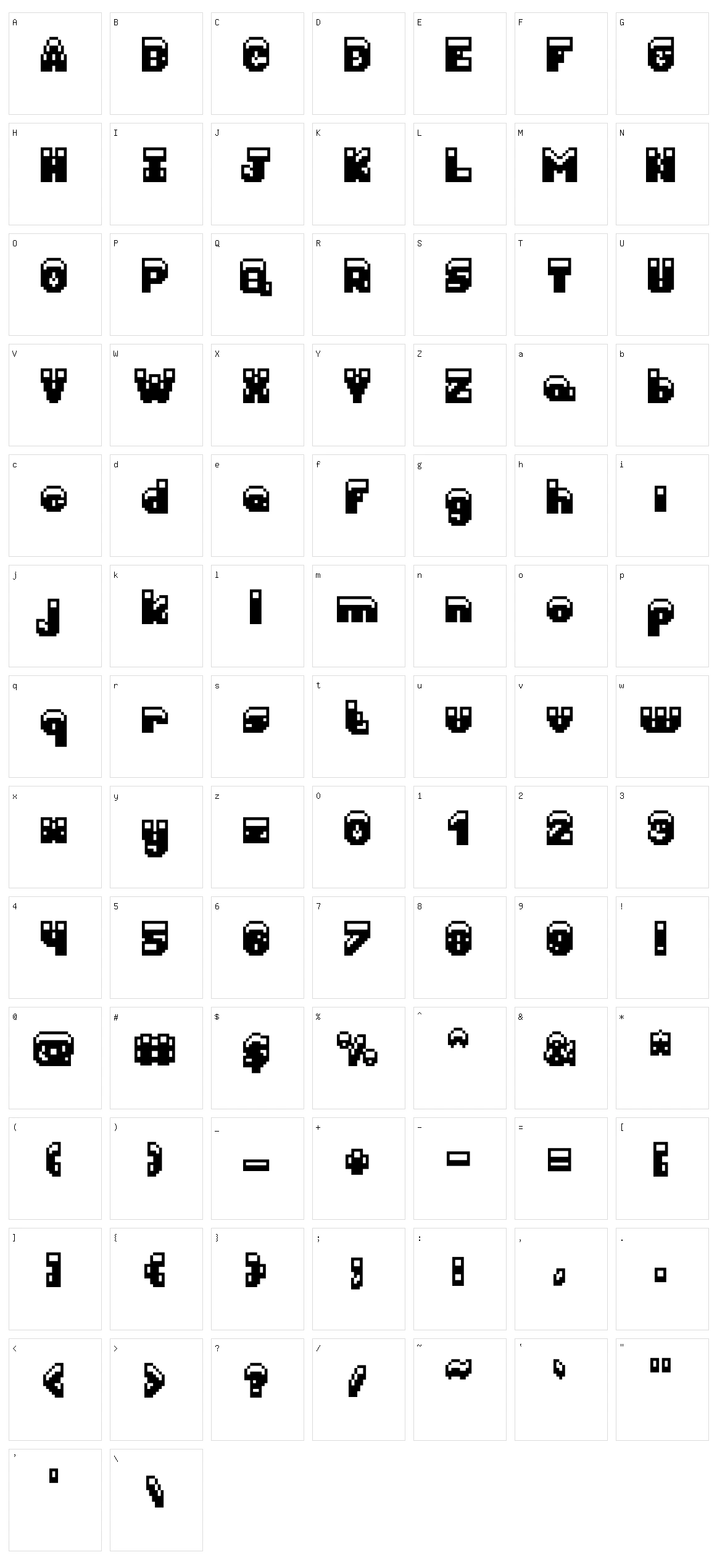 Jorolks Character Set