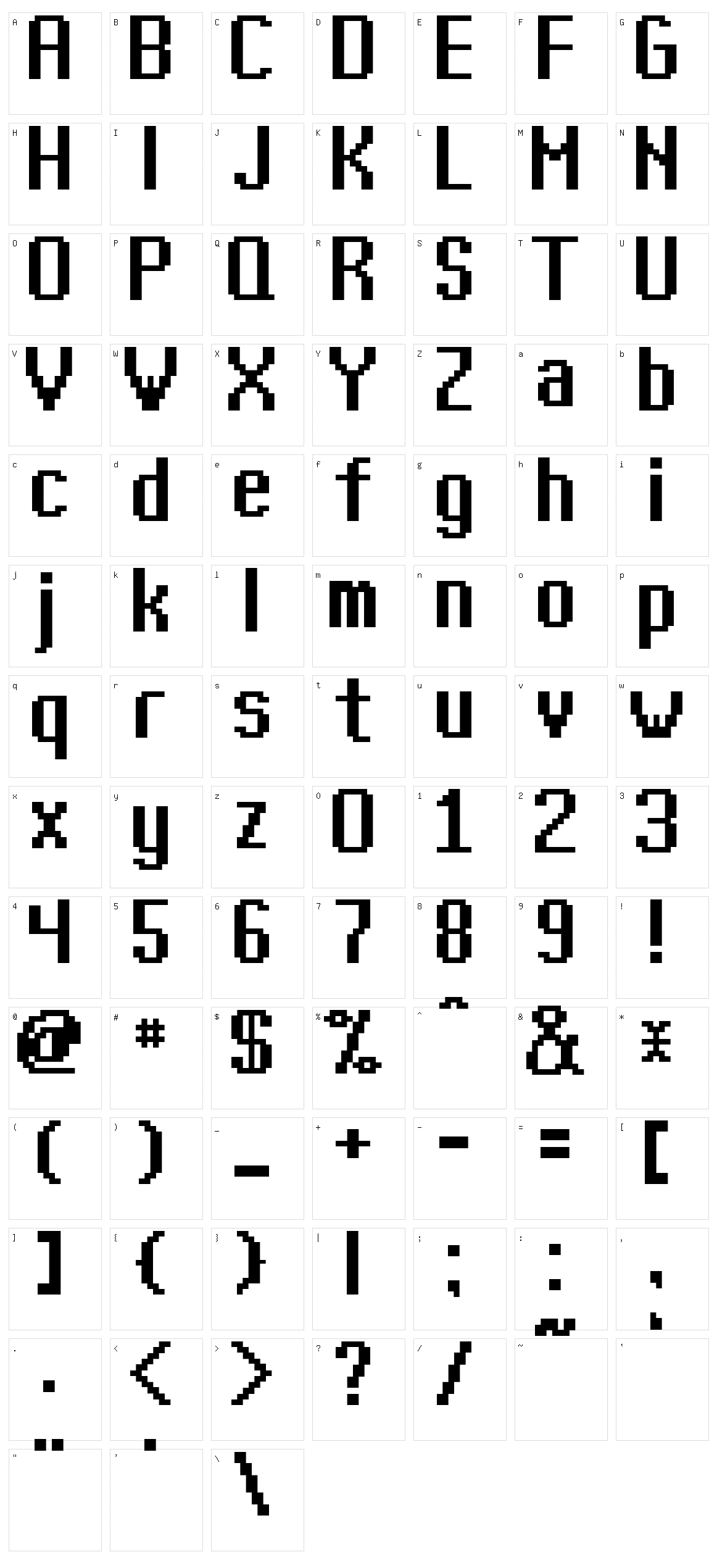 Kharon 4a Character Set