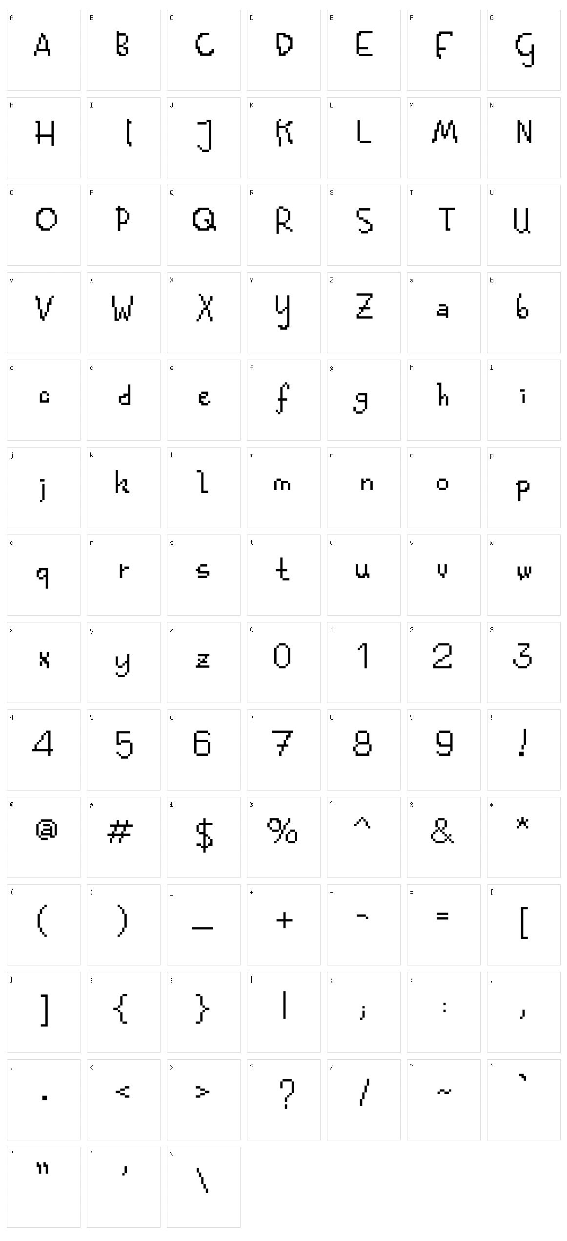 Kolquat Funky Bitm Character Set