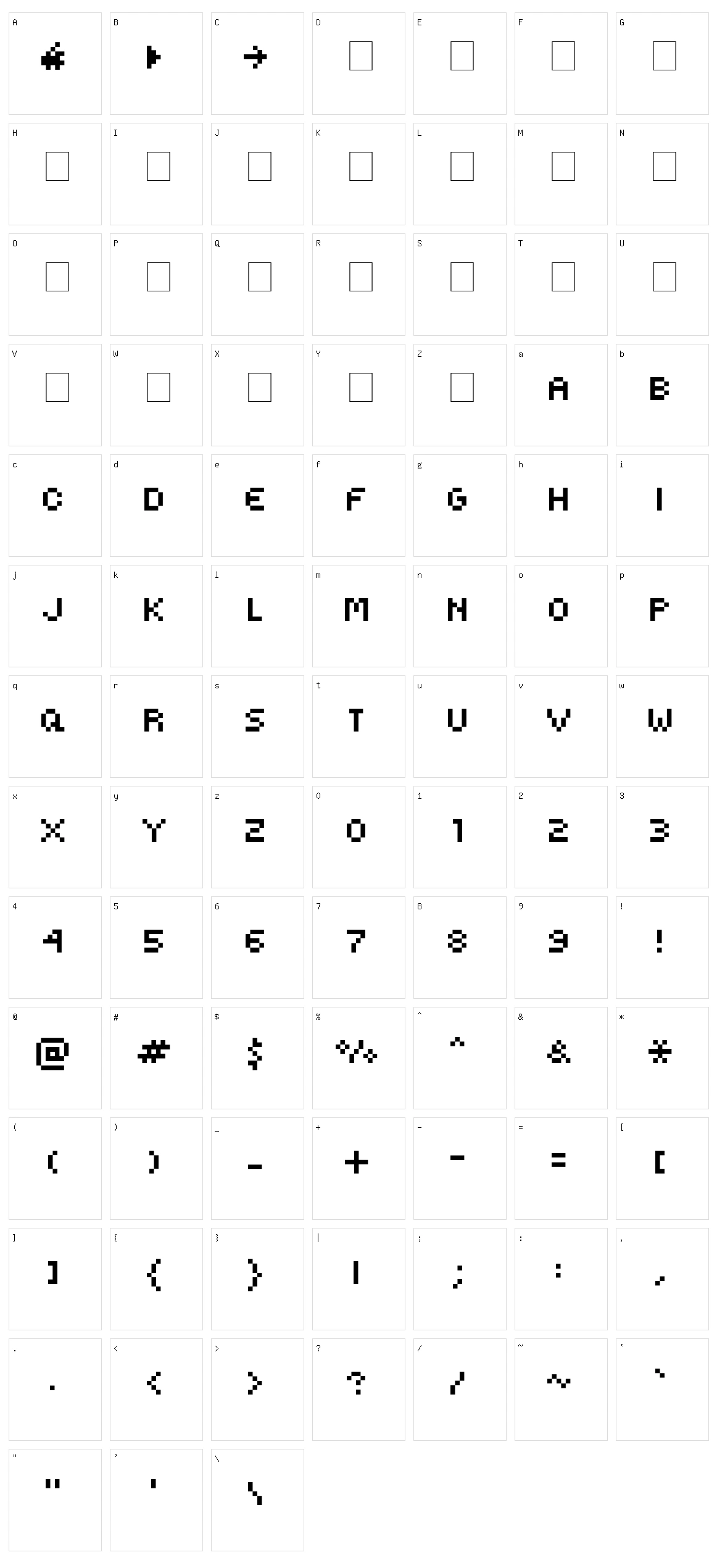 Kovensky Character Set