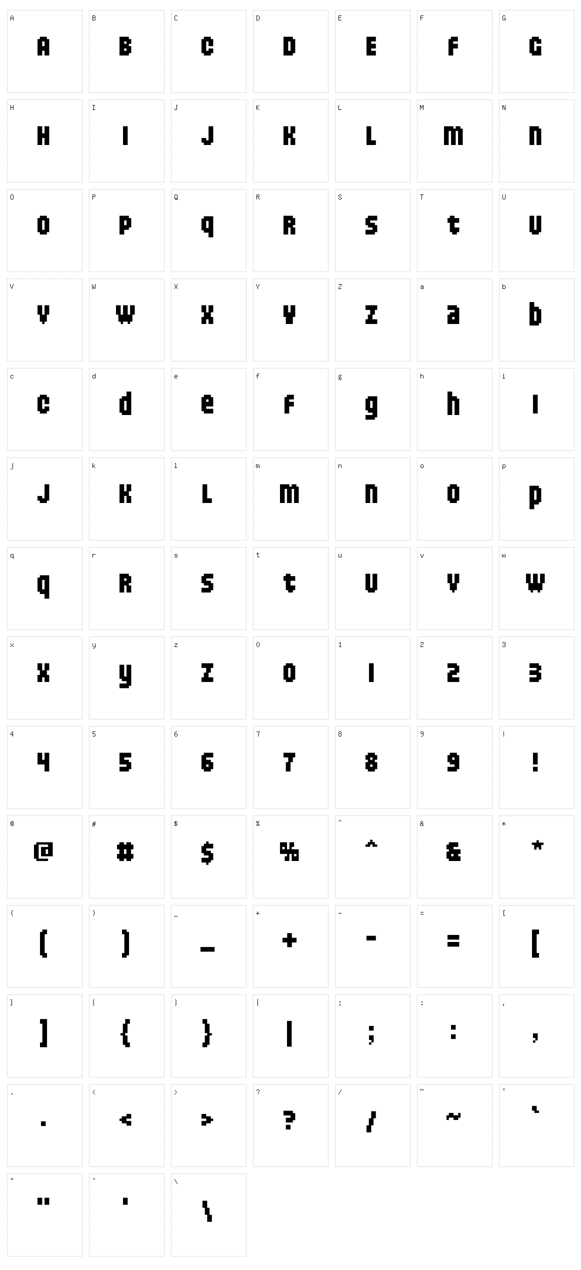 Larceny Character Set