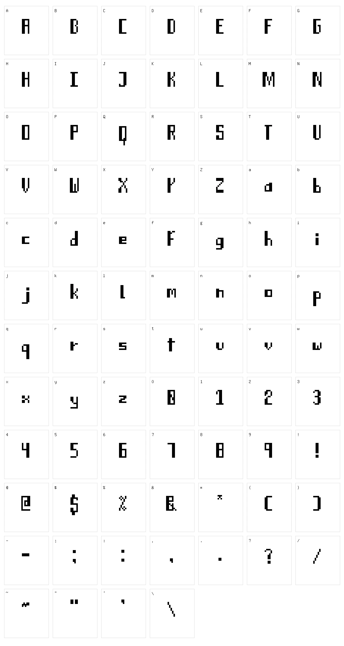 Light Arial Character Set