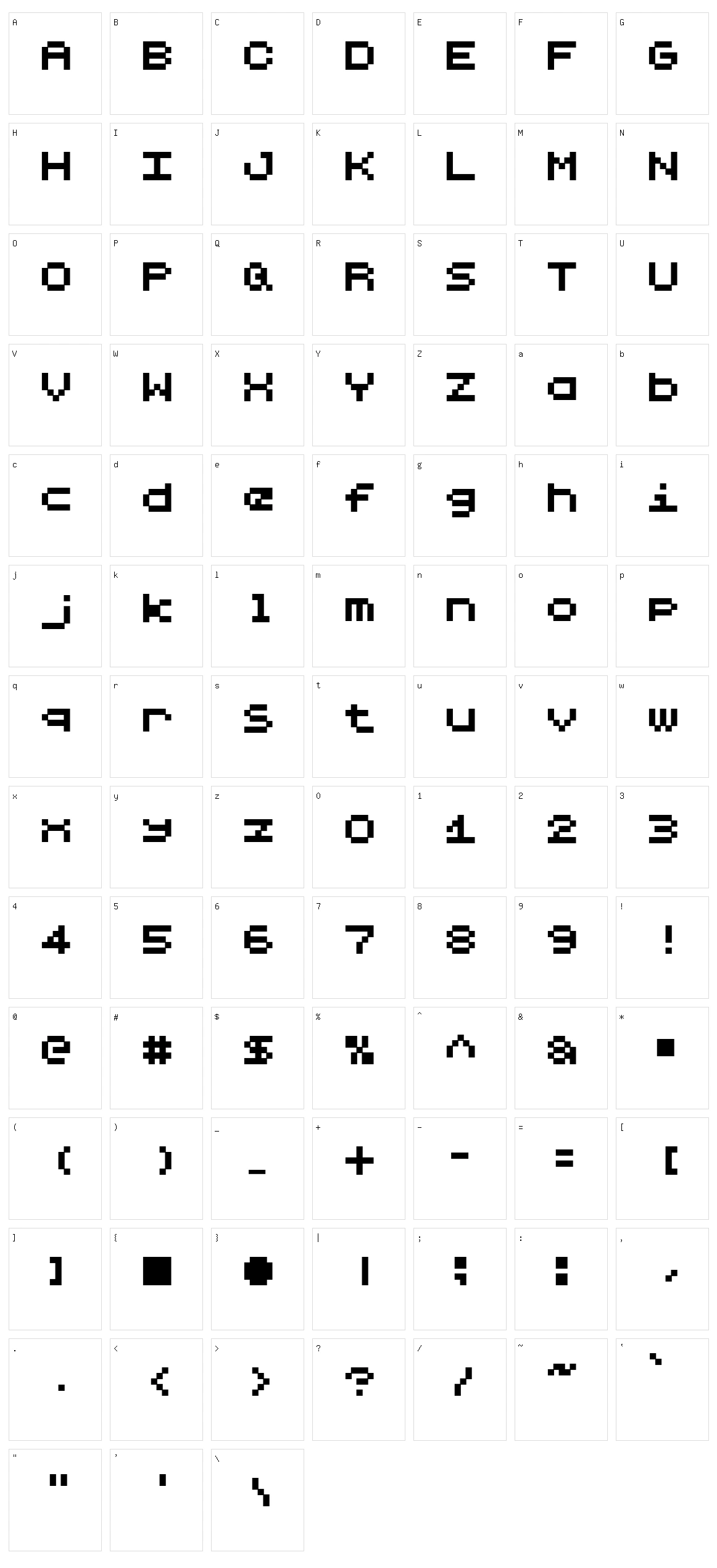Lilliput Steps Character Set