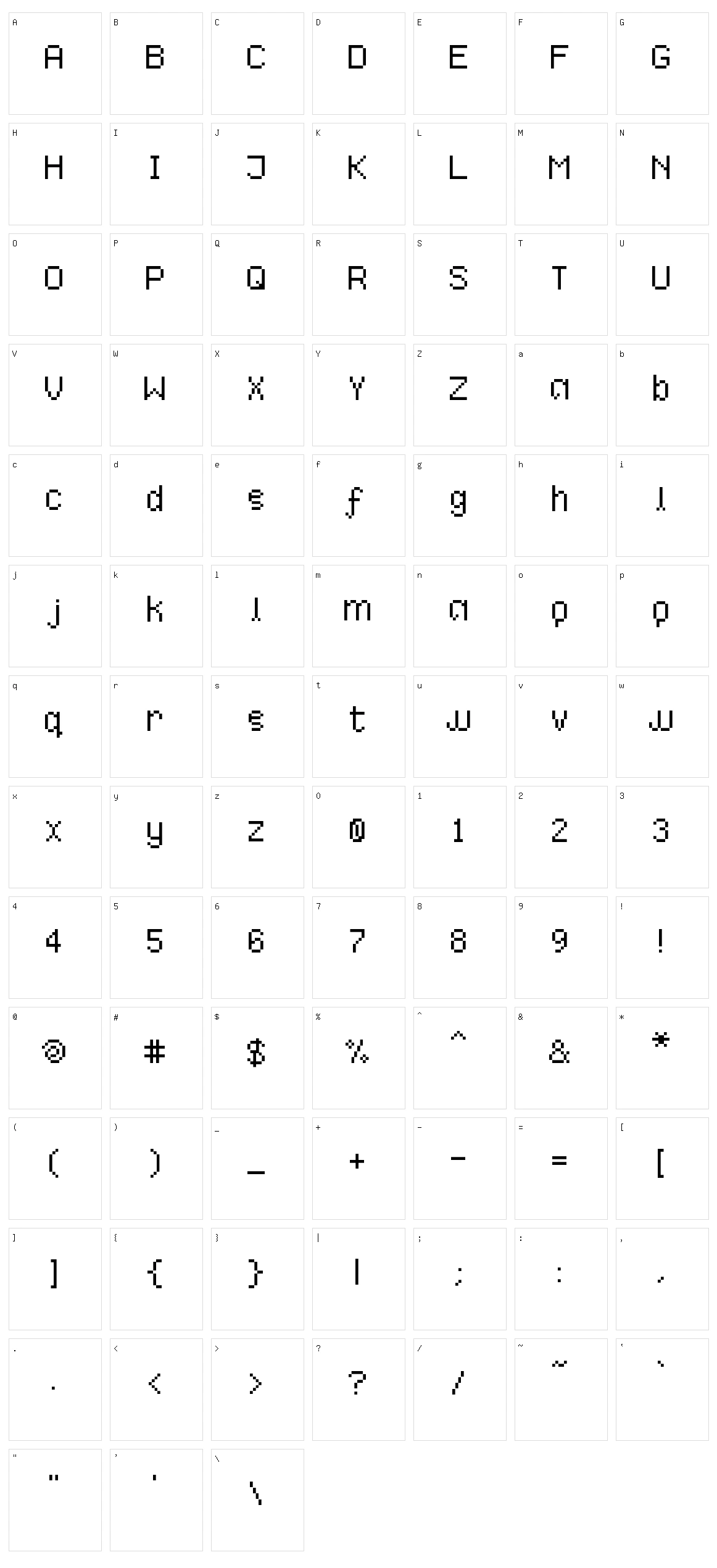 Linja Pi Kama Wan Character Set