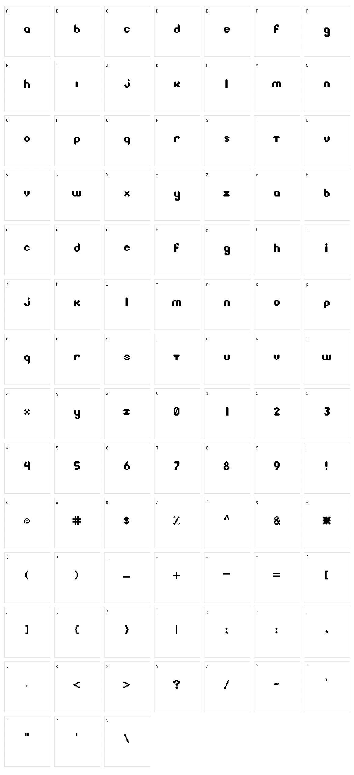 Litebulb 8-bit Character Set