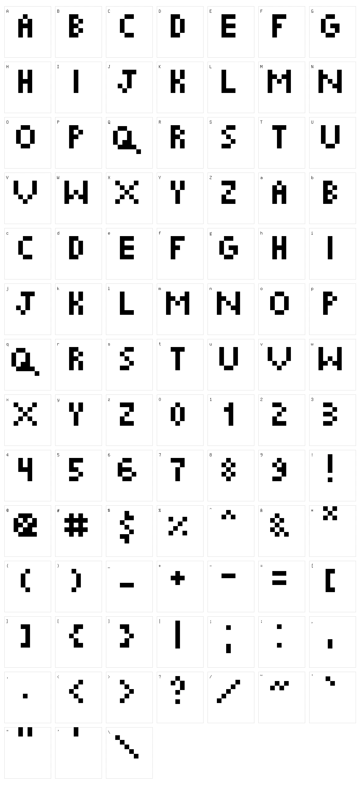 Little Pixel Character Set