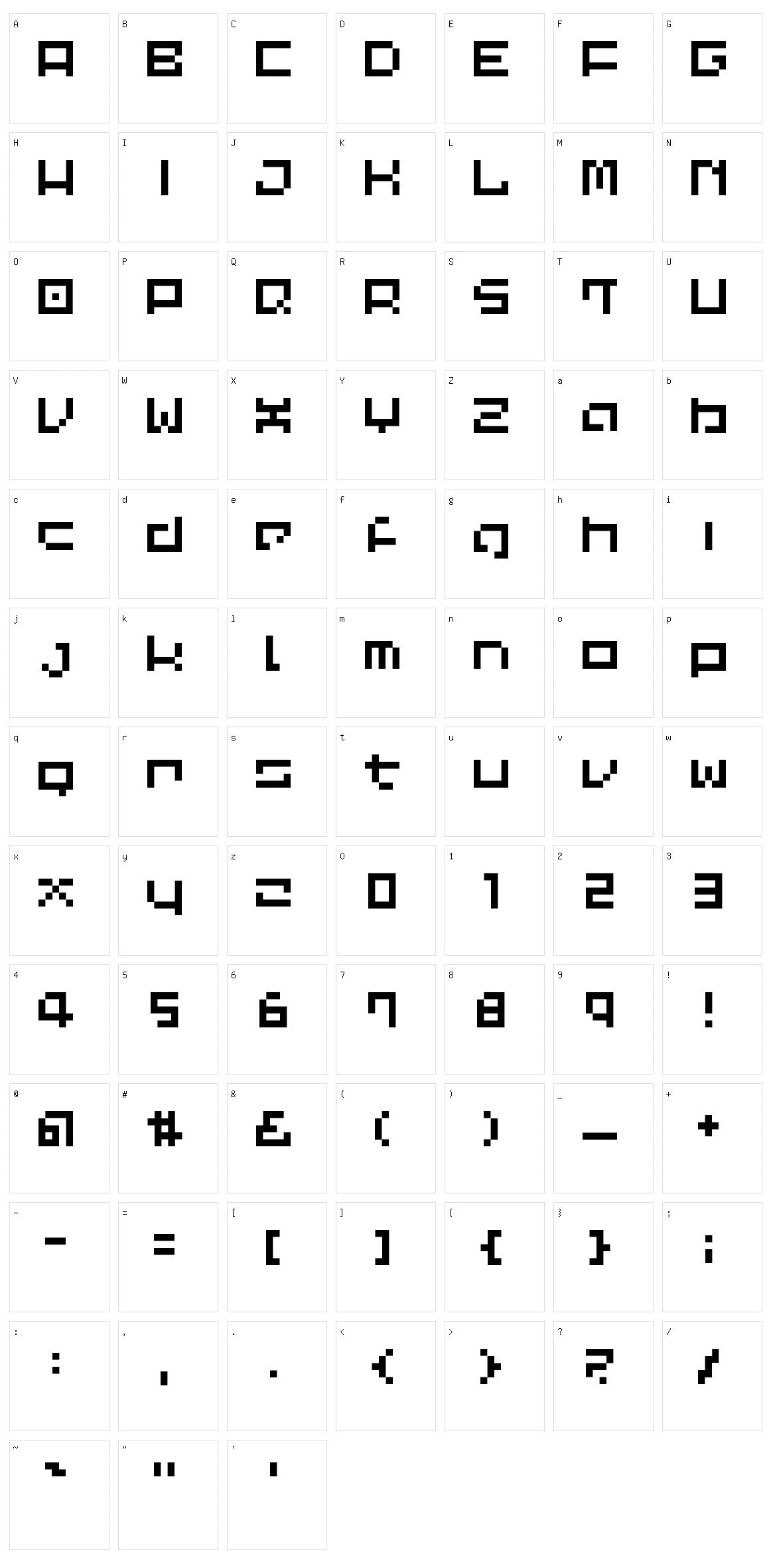 LVDC Common Pix2 Character Set