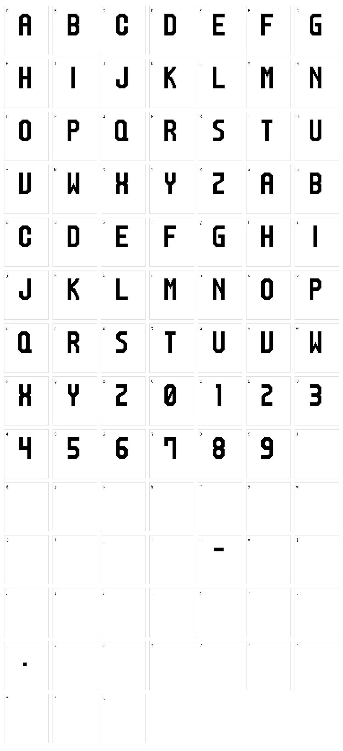 M20 SP-Ranker Character Set