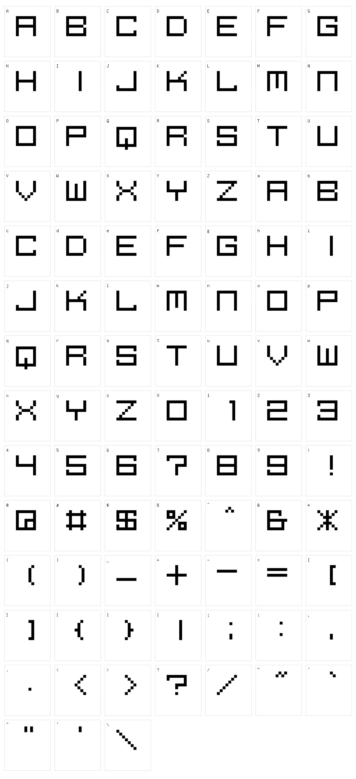 M39 Squarefuture Character Set
