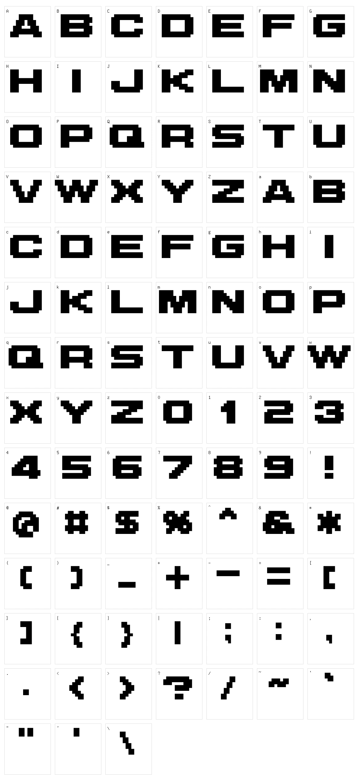 M42 Flight 721 Character Set