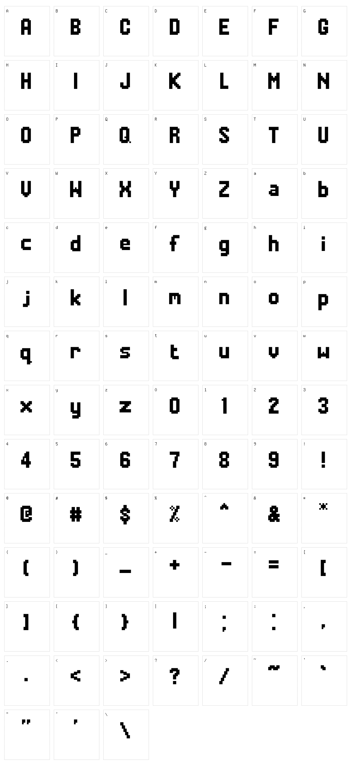 Mania Character Set
