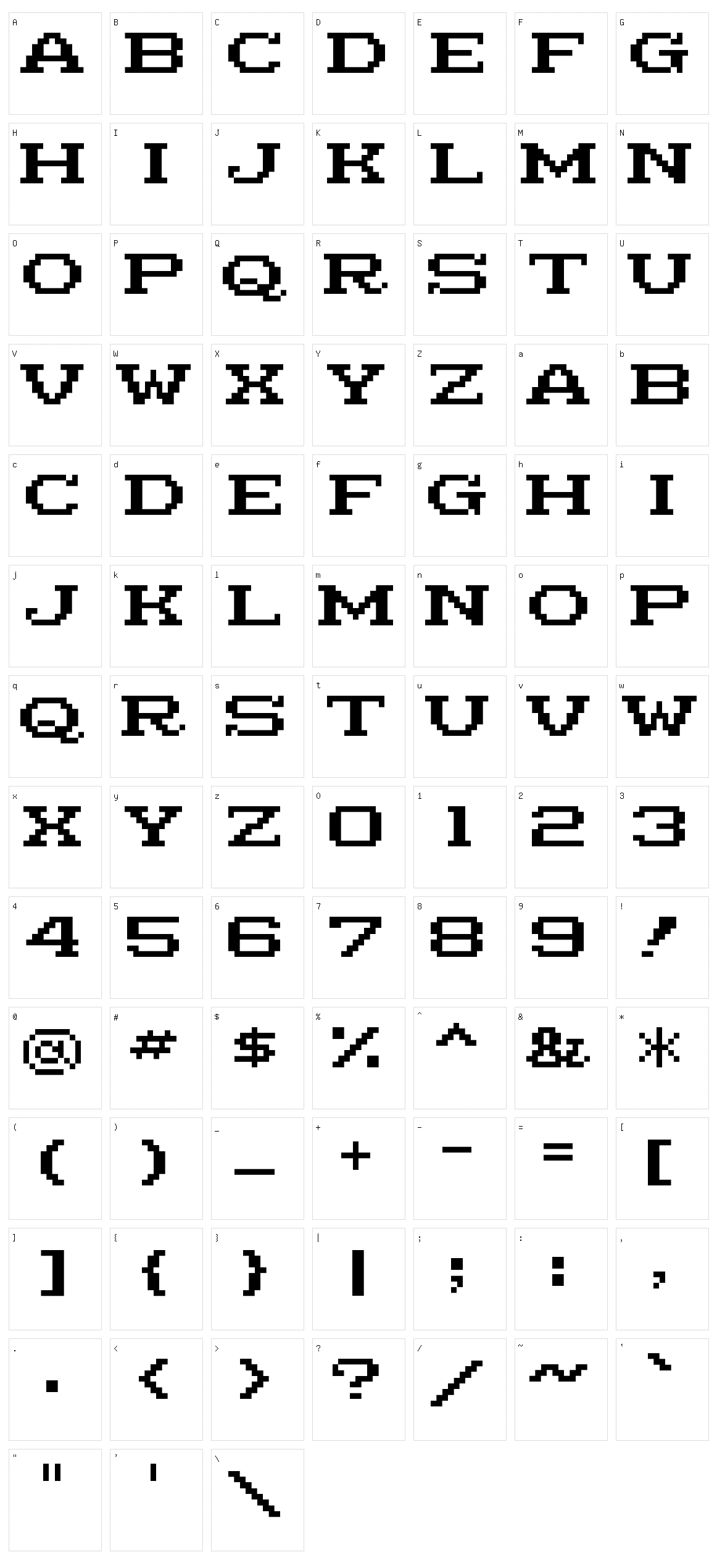 Marietta Seven Character Set