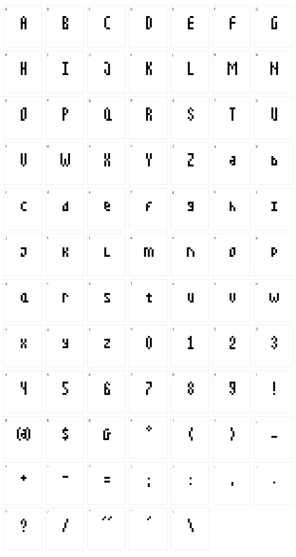 MBF Pexo Character Set