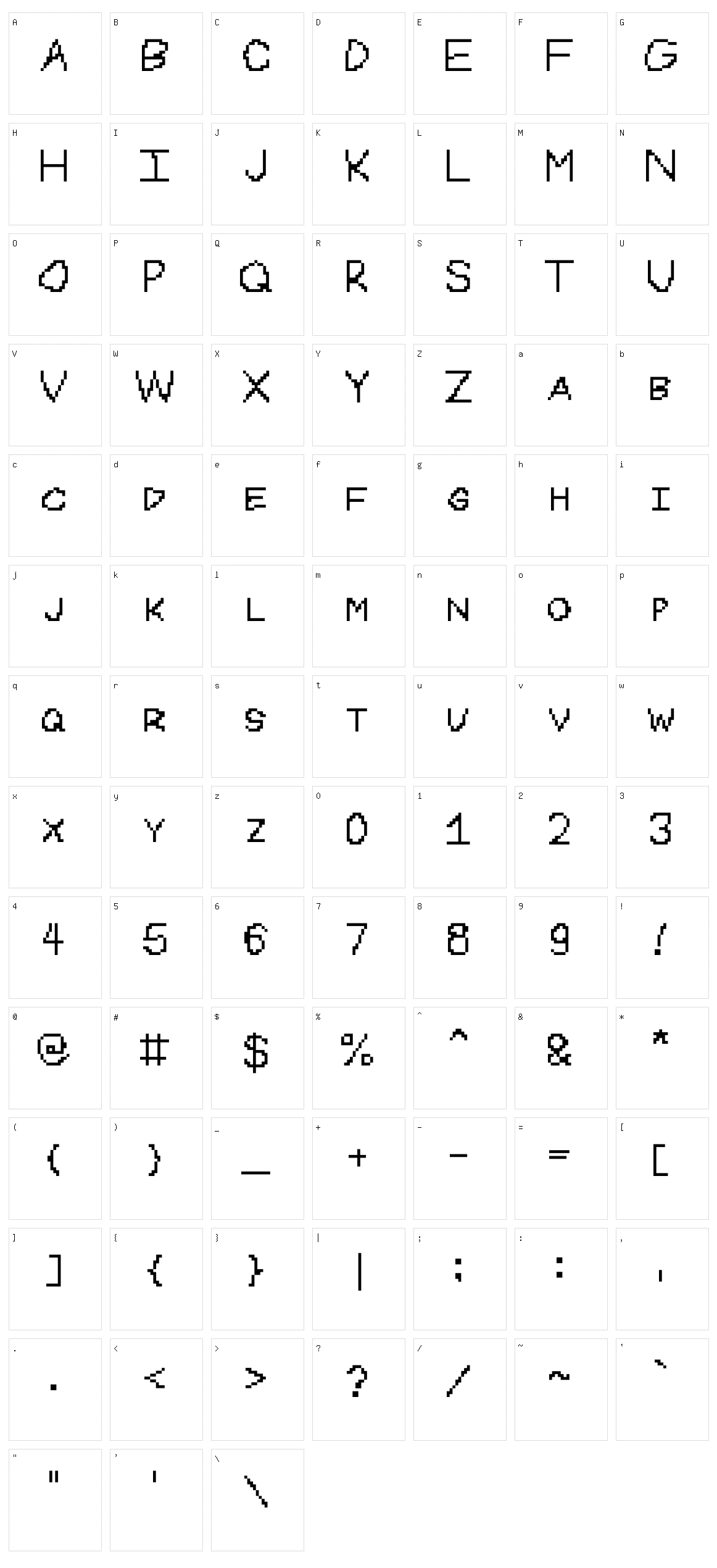 Miamiwriting Character Set