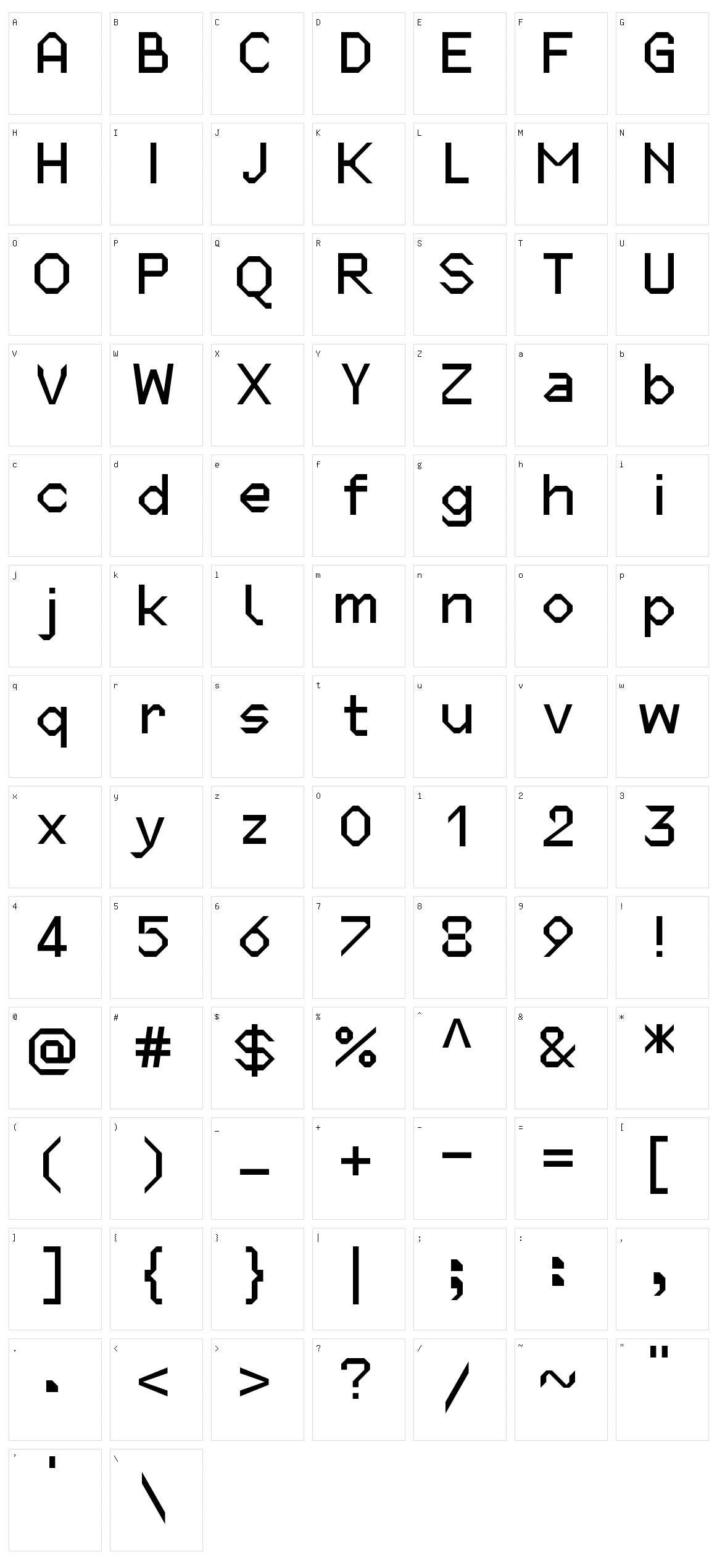 Micro Six Character Set