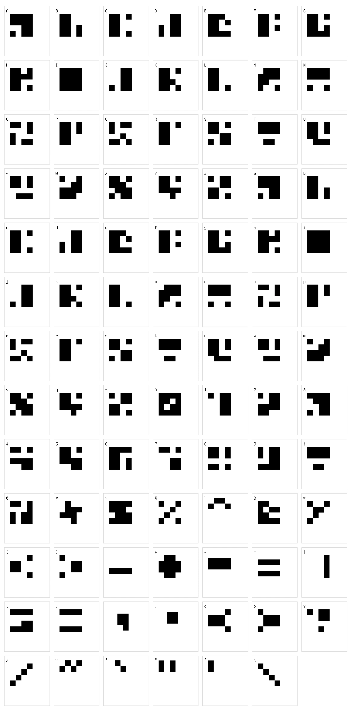 Microfuture Character Set