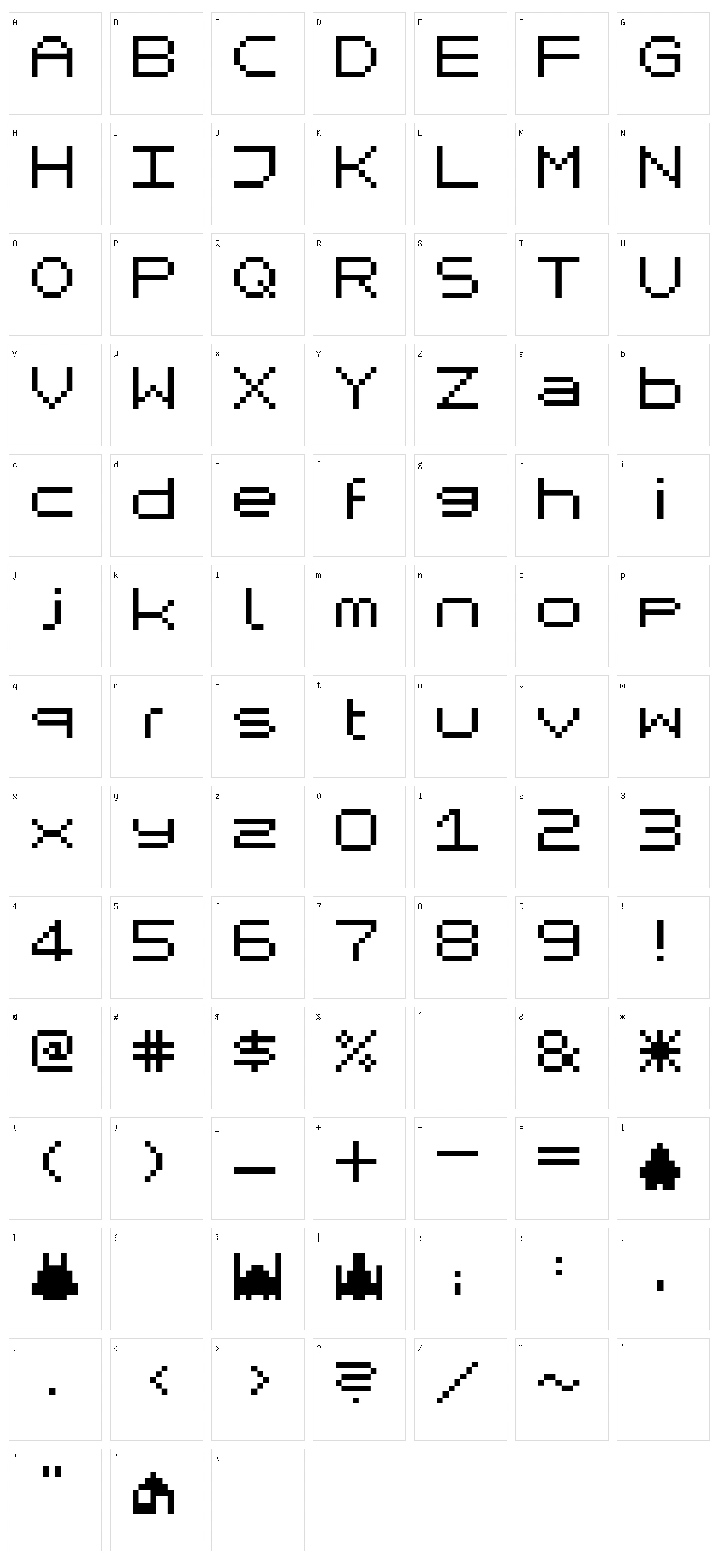 Mikrokomputer Character Set