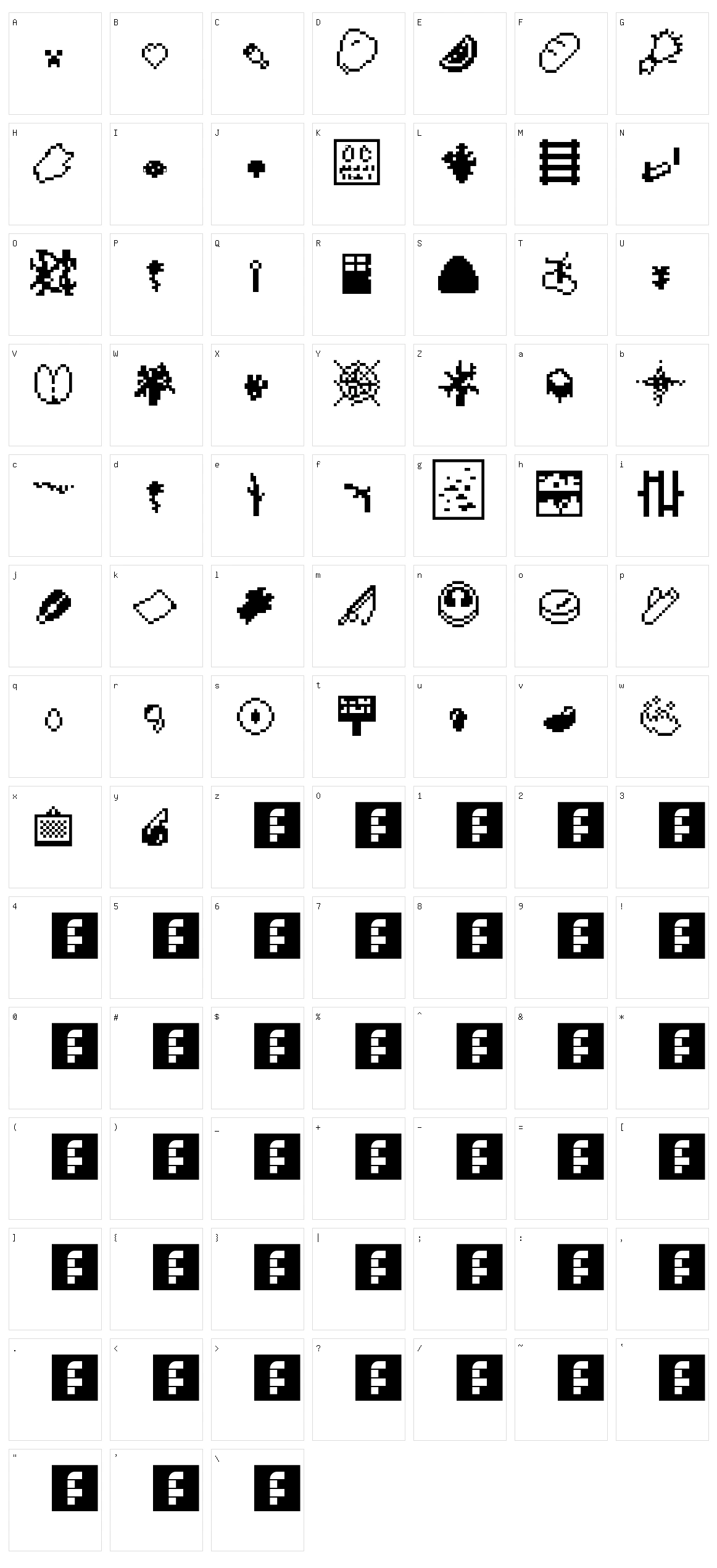 Minecraft 1.0 Character Set