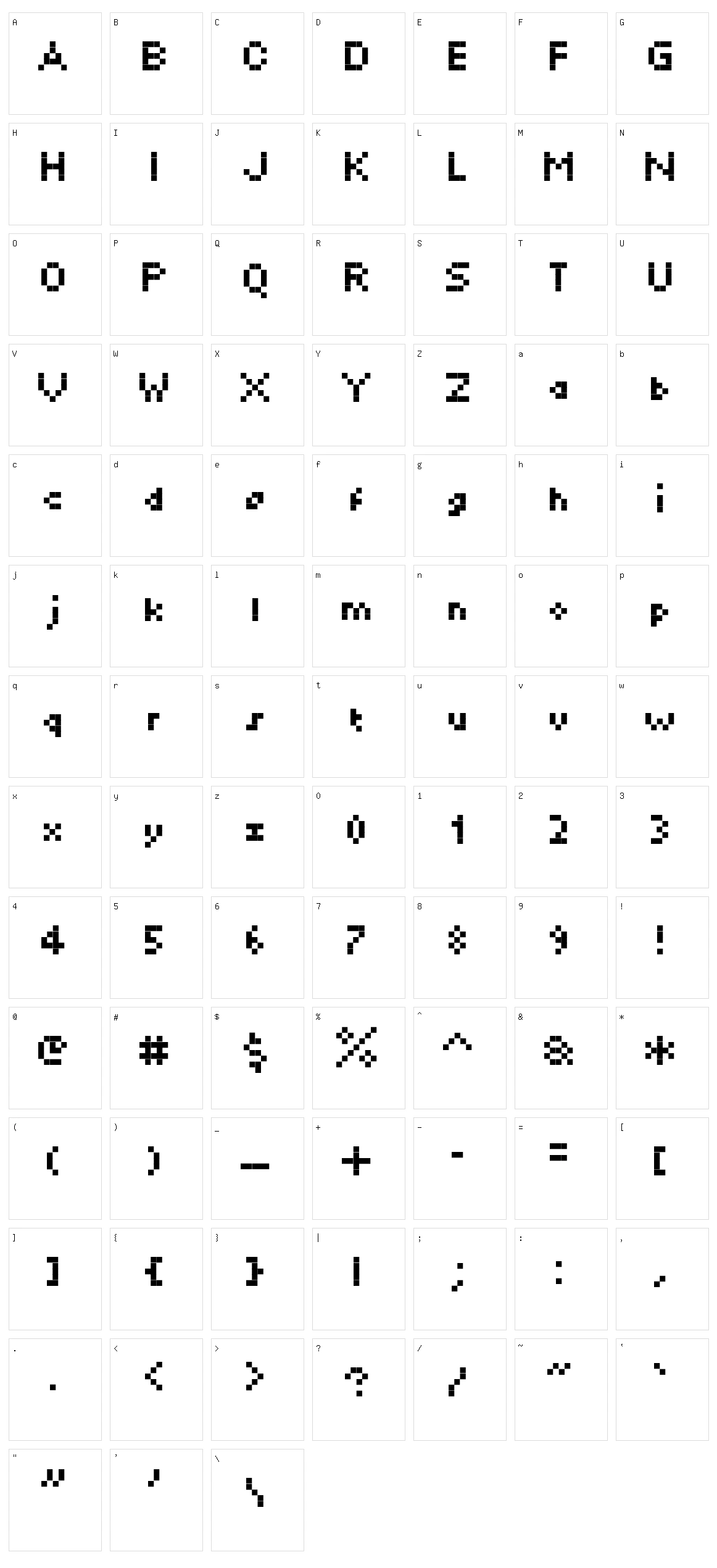 MiniKylie Character Set