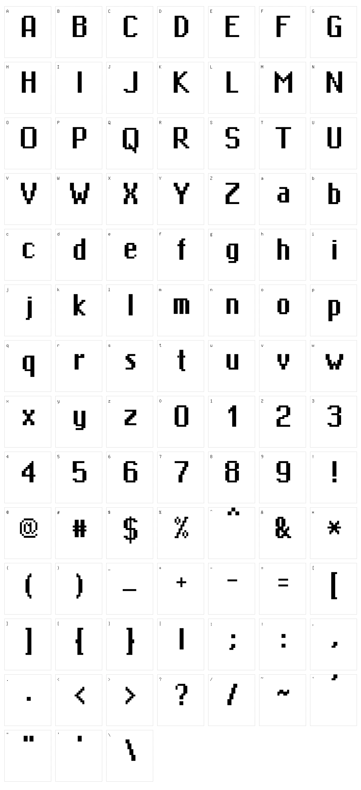 MiniMasa Character Set