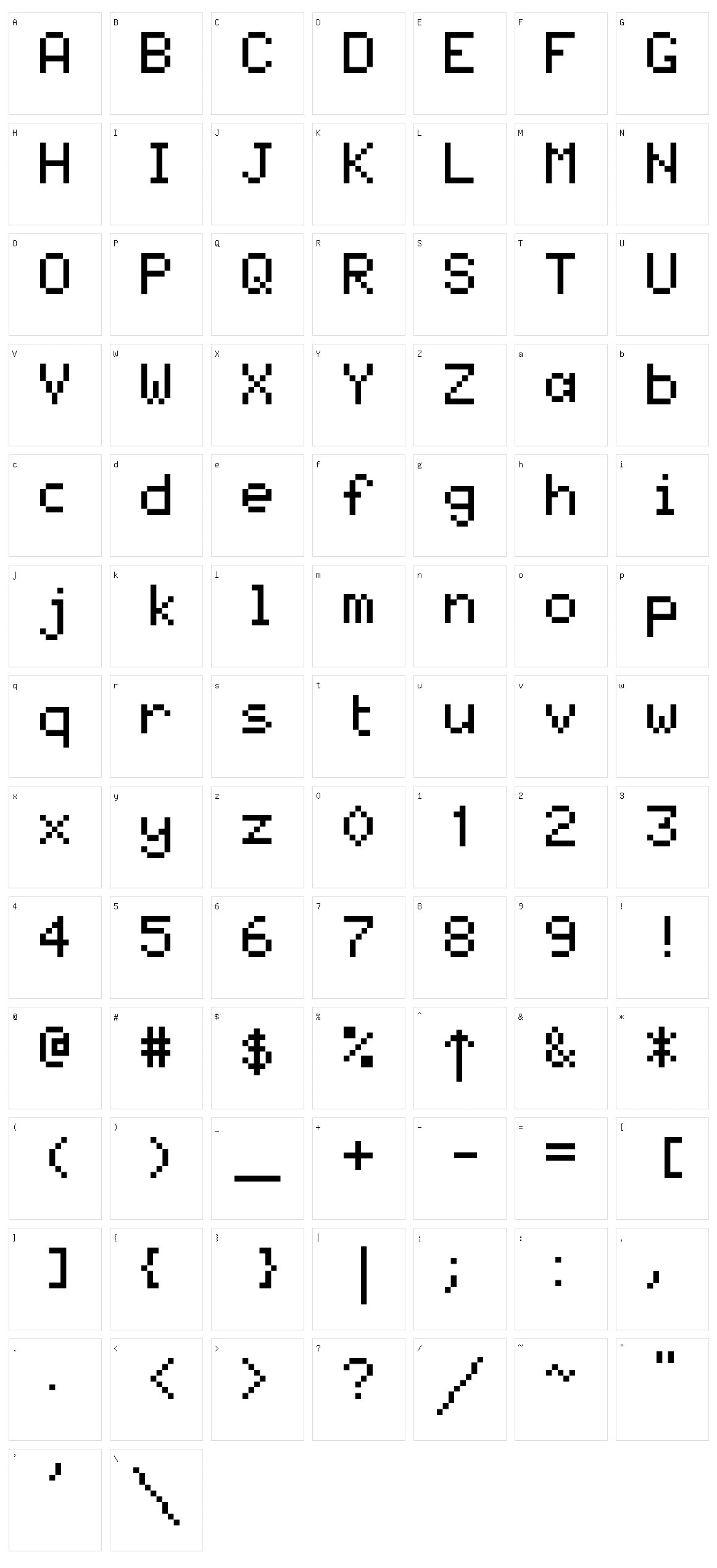 Minitel Character Set