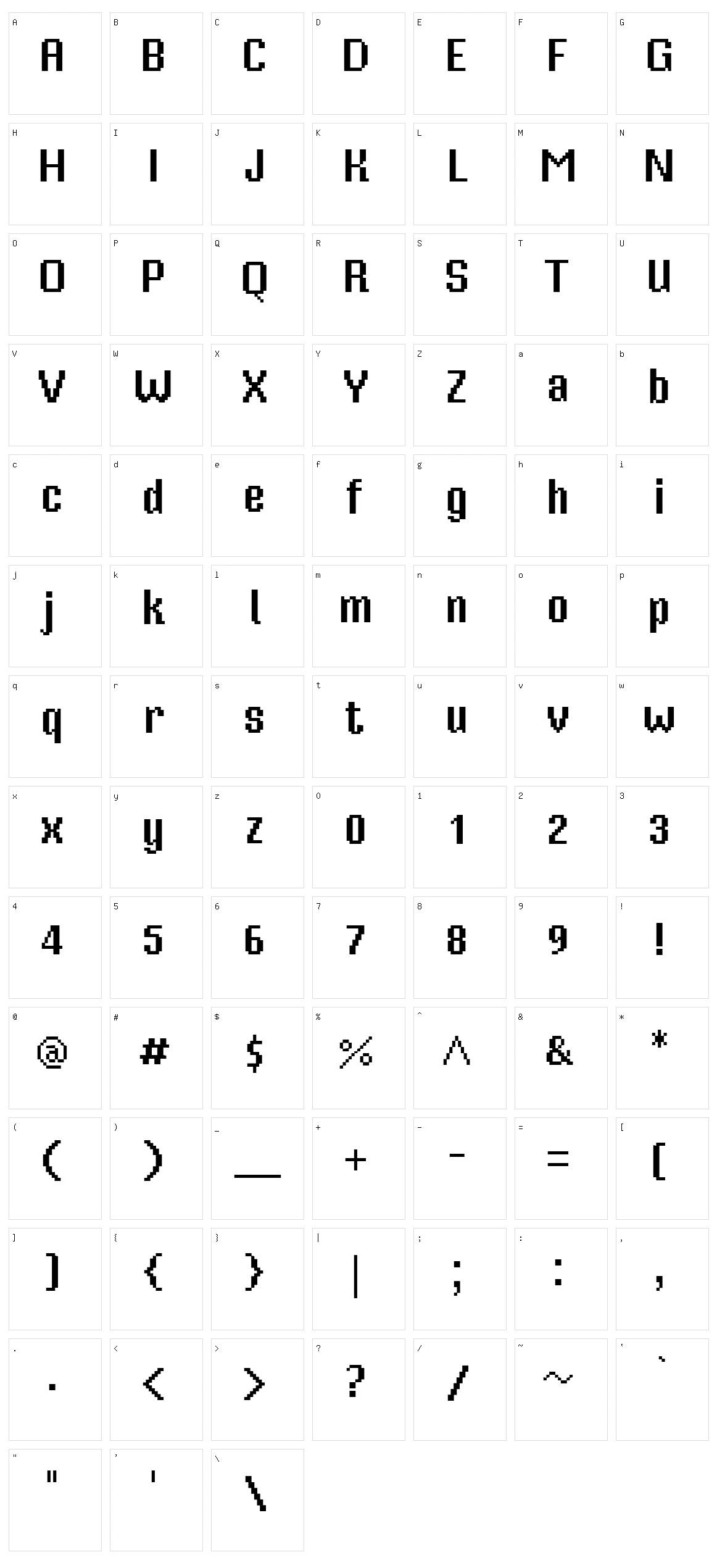 Mister Pixel 16 Character Set