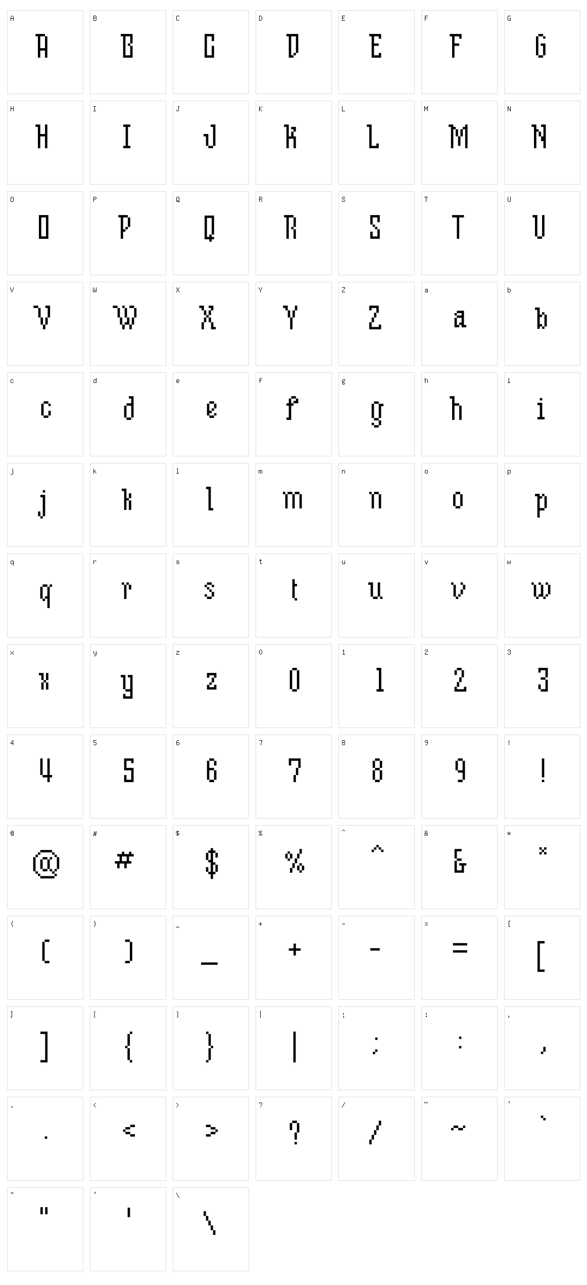 Mix Serif Condense Character Set