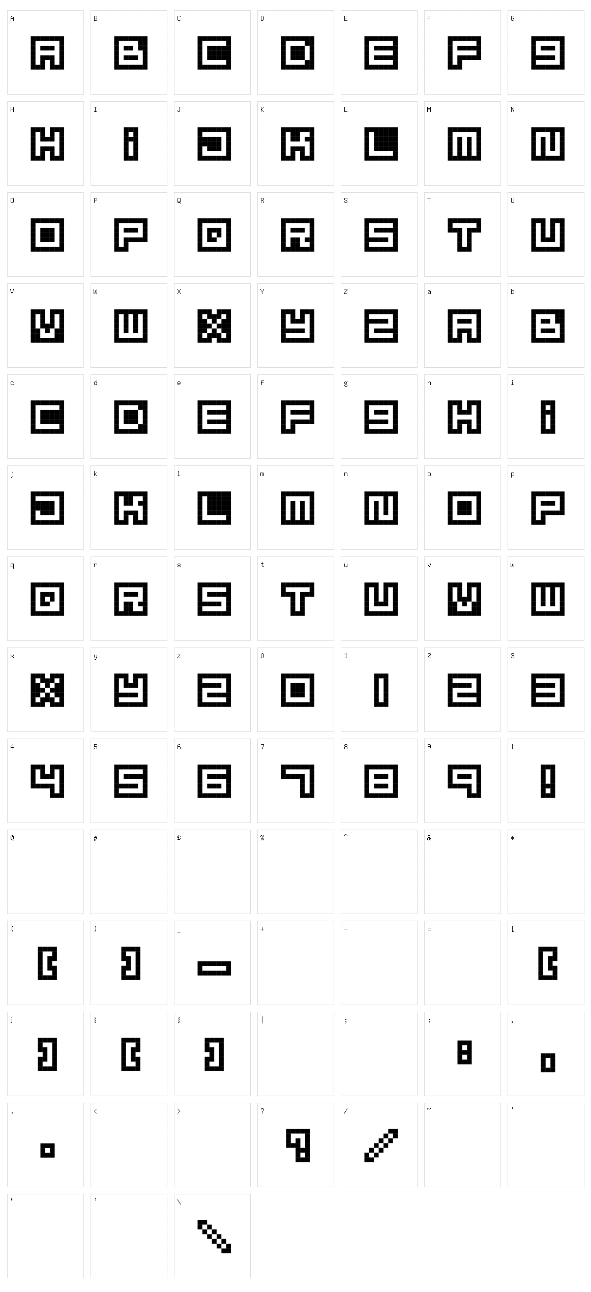 Mizu Font Alphabet Character Set