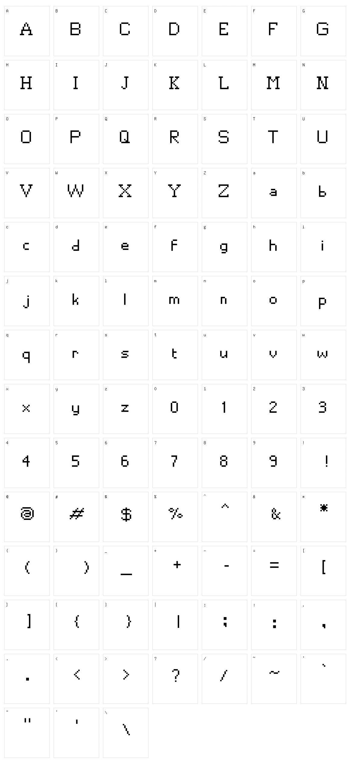 MKR17 Character Set