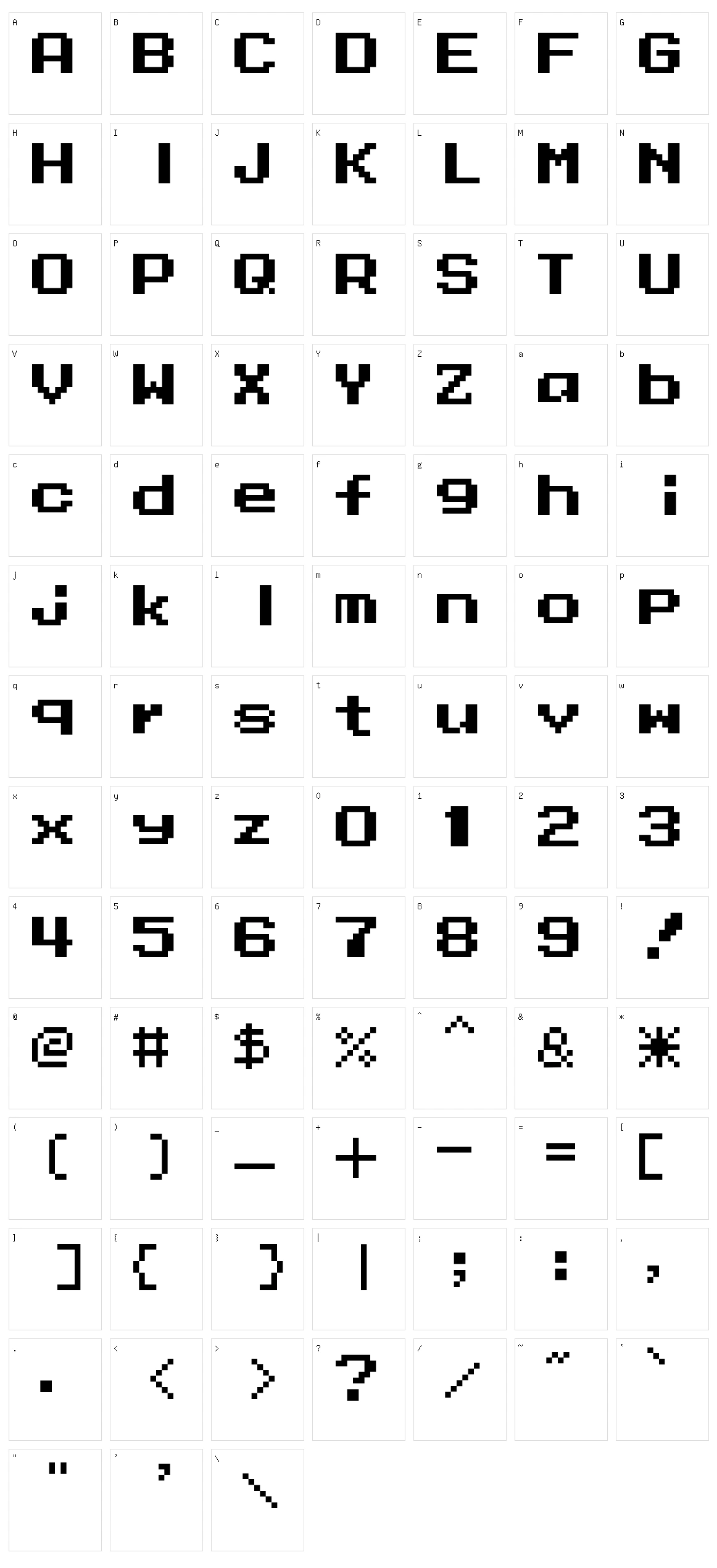 MMRock9 Character Set