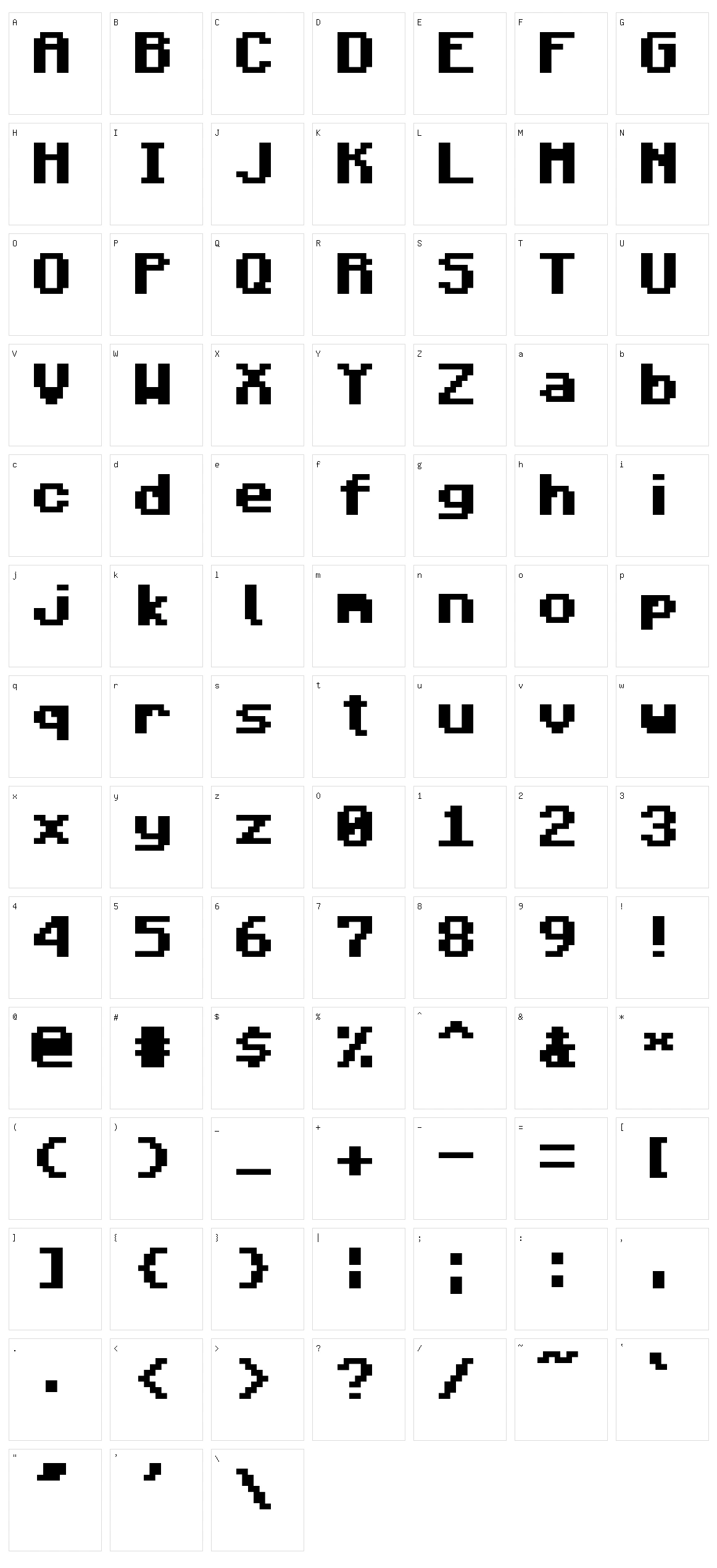 Mojang Character Set