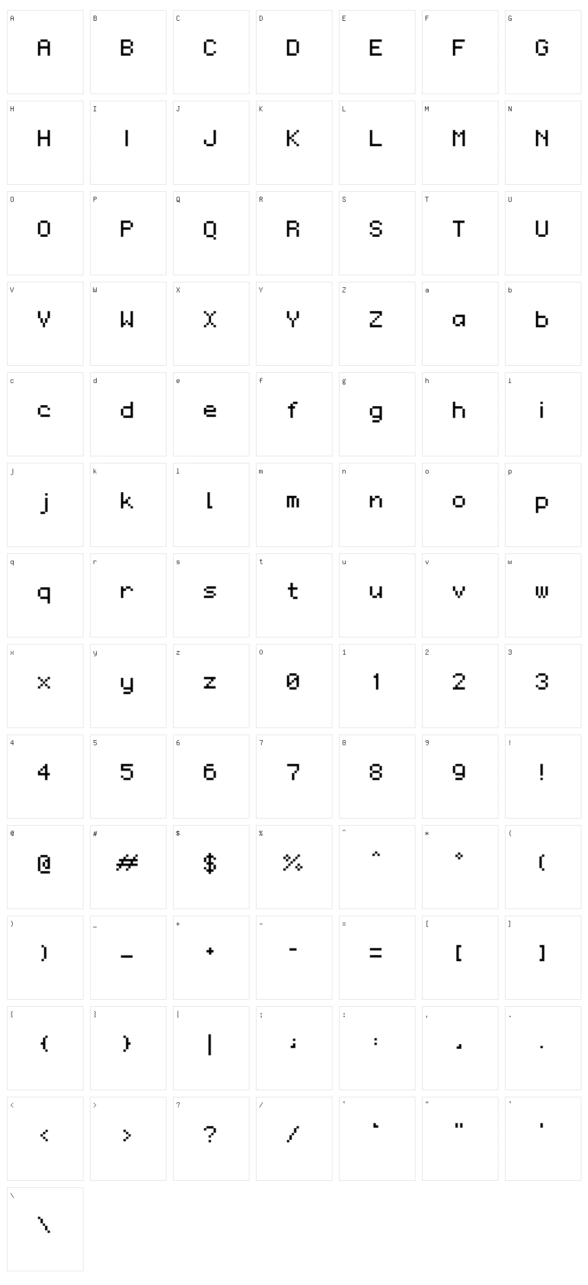 Monaco Character Set